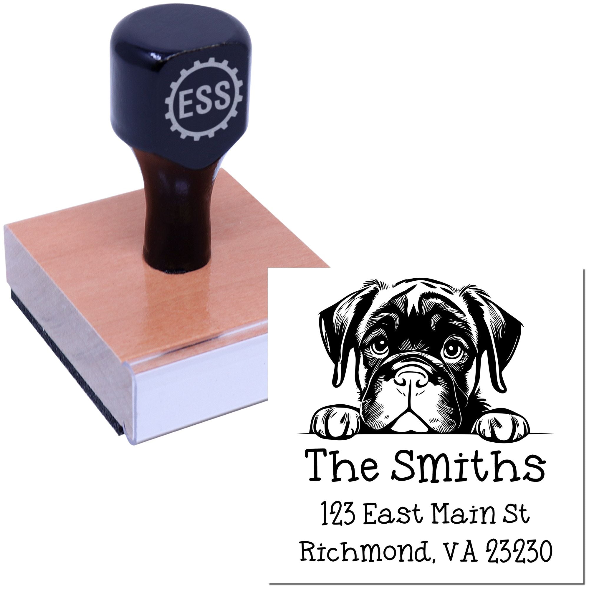 Wood Handle Cane Corso Puppy Custom Mail Stamp - Engineer Seal Stamps
