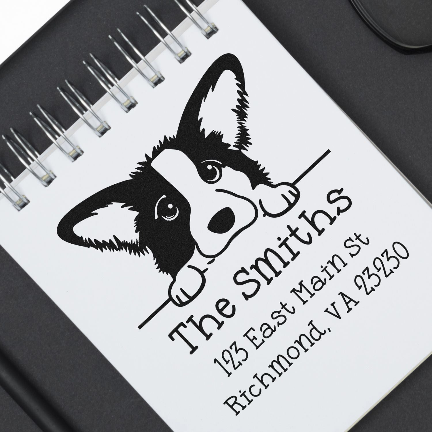 PSI Pre-Inked Cardigan Welsh Corgi Puppy Dog Personalized High-Quality Address Stamp - Engineer Seal Stamps