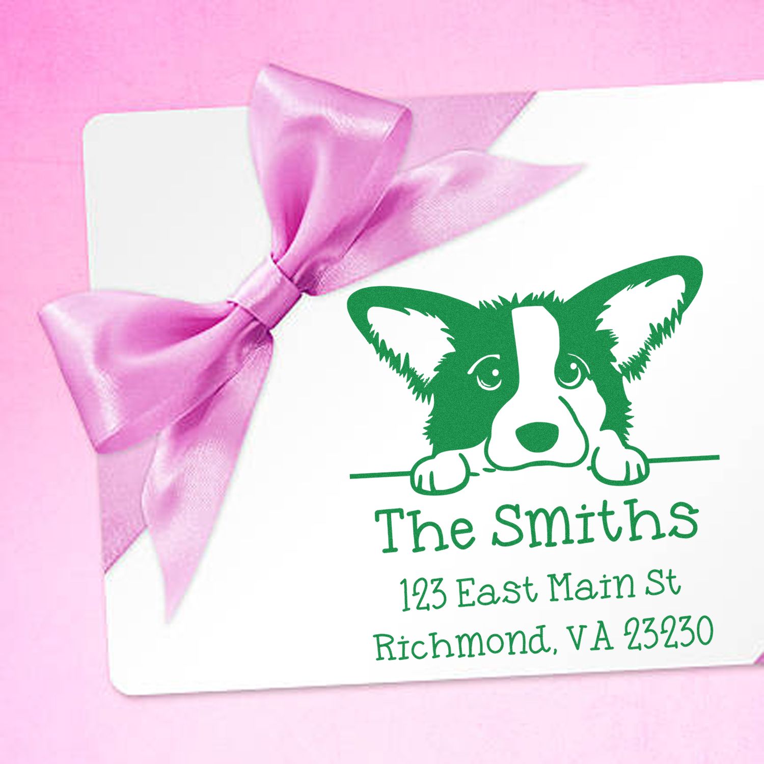 PSI Pre-Inked Cardigan Welsh Corgi Puppy Dog Personalized High-Quality Address Stamp - Engineer Seal Stamps