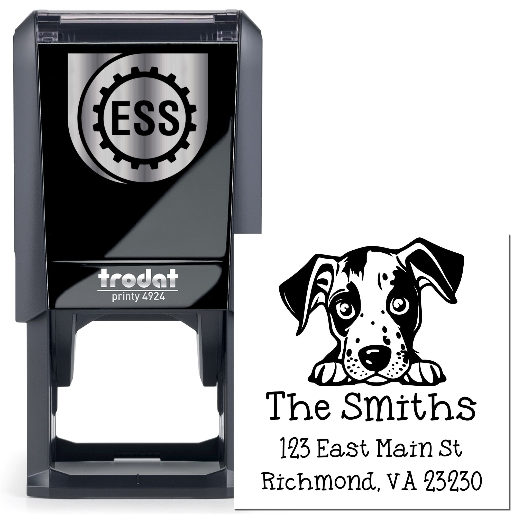 Self-Inking Catahoula Peeking Puppy Mailing Stamp - Engineer Seal Stamps