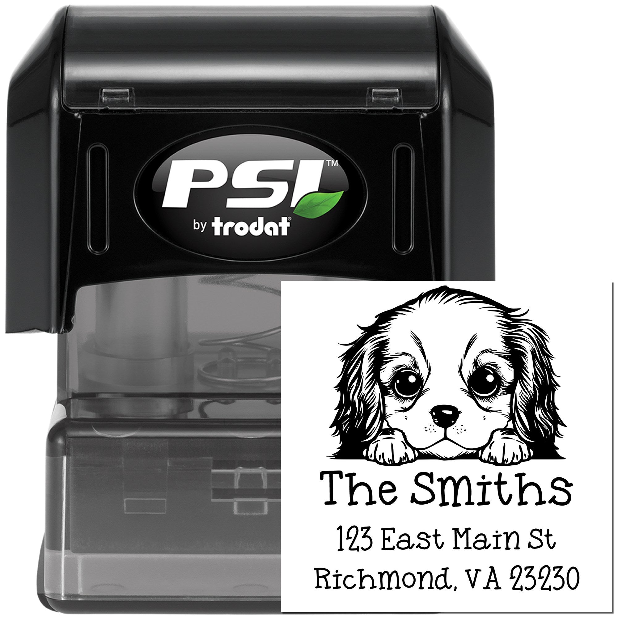 PSI Pre-Inked Cavalier King Charles Spaniel Puppy Dog Personalized Mailing Stamp - Engineer Seal Stamps
