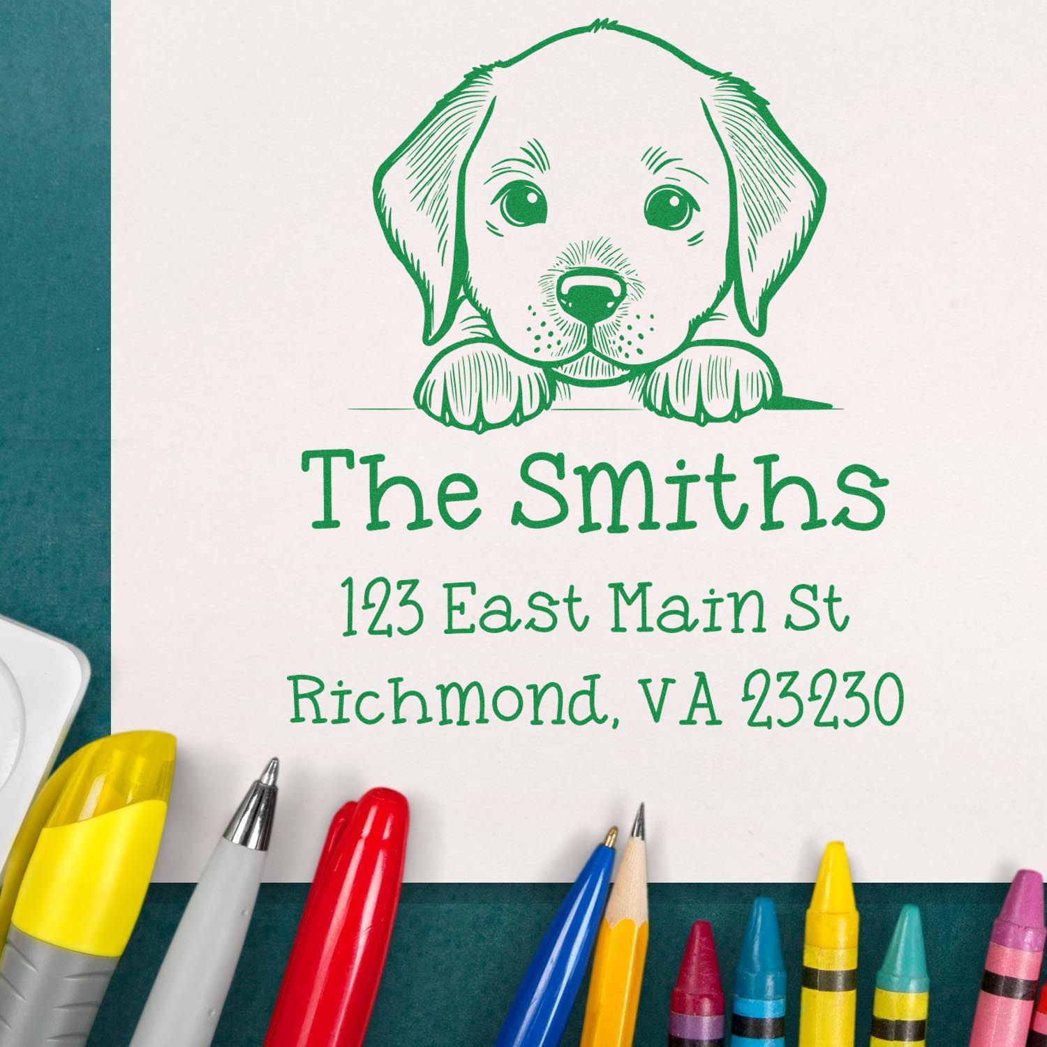 PSI Pre-Inked Chesapeake Bay Retriever Puppy Dog Personalized House Address Stamp - Engineer Seal Stamps