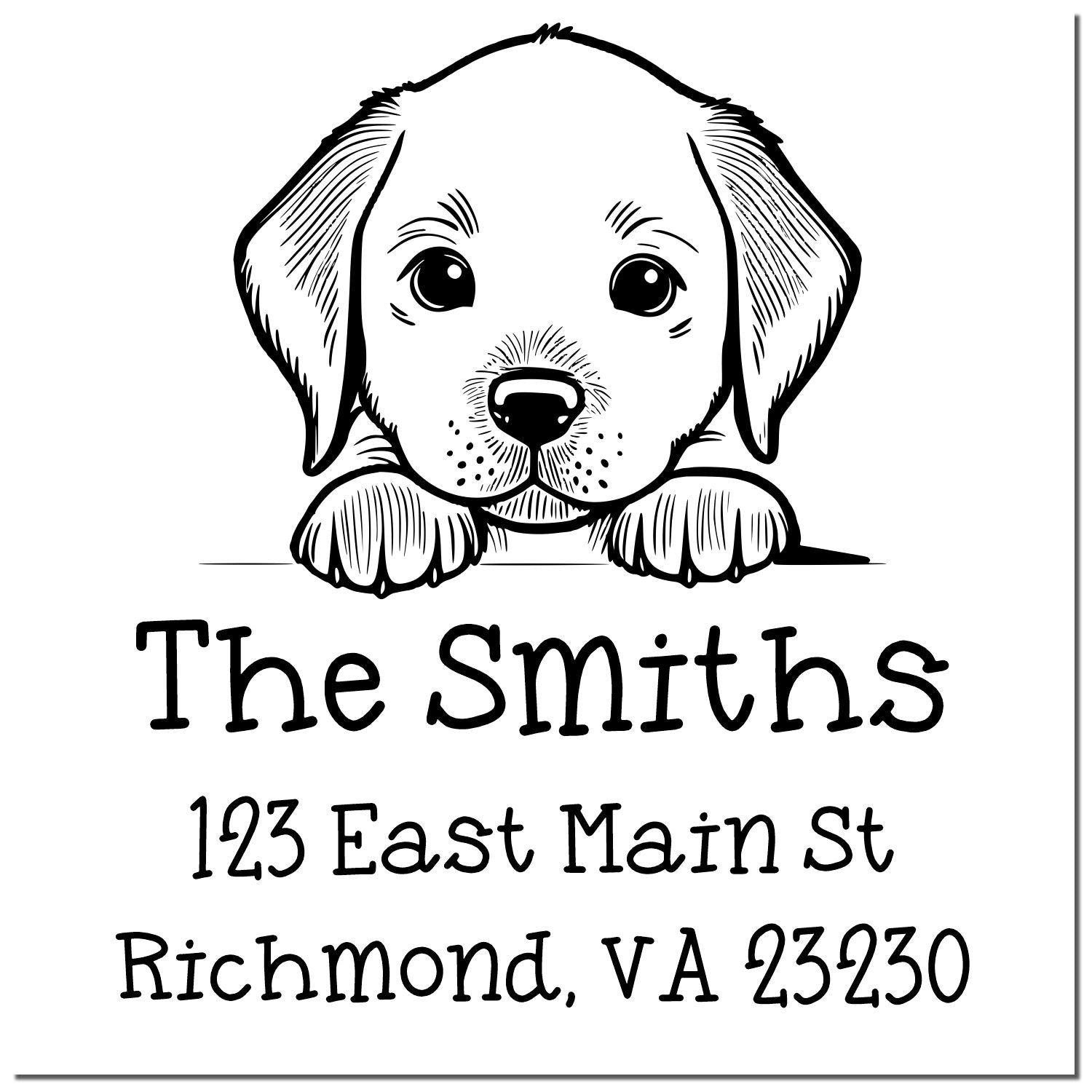 PSI Pre-Inked Chesapeake Bay Retriever Puppy Dog Personalized House Address Stamp - Engineer Seal Stamps