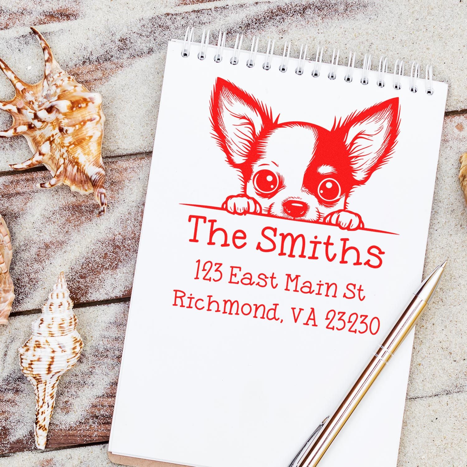 Slim Chihuahua Customized House Address Stamp - Engineer Seal Stamps