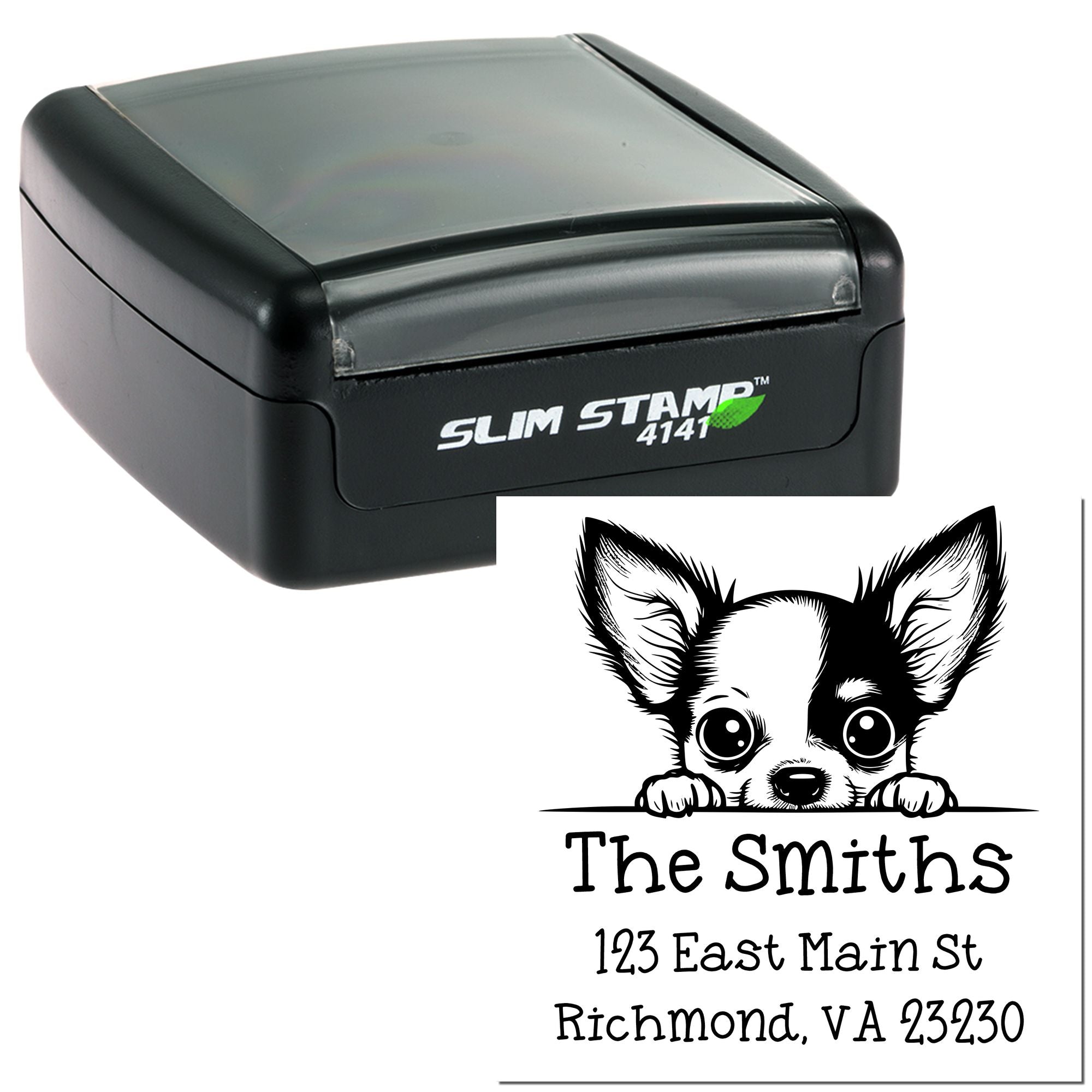Slim Chihuahua Customized House Address Stamp - Engineer Seal Stamps