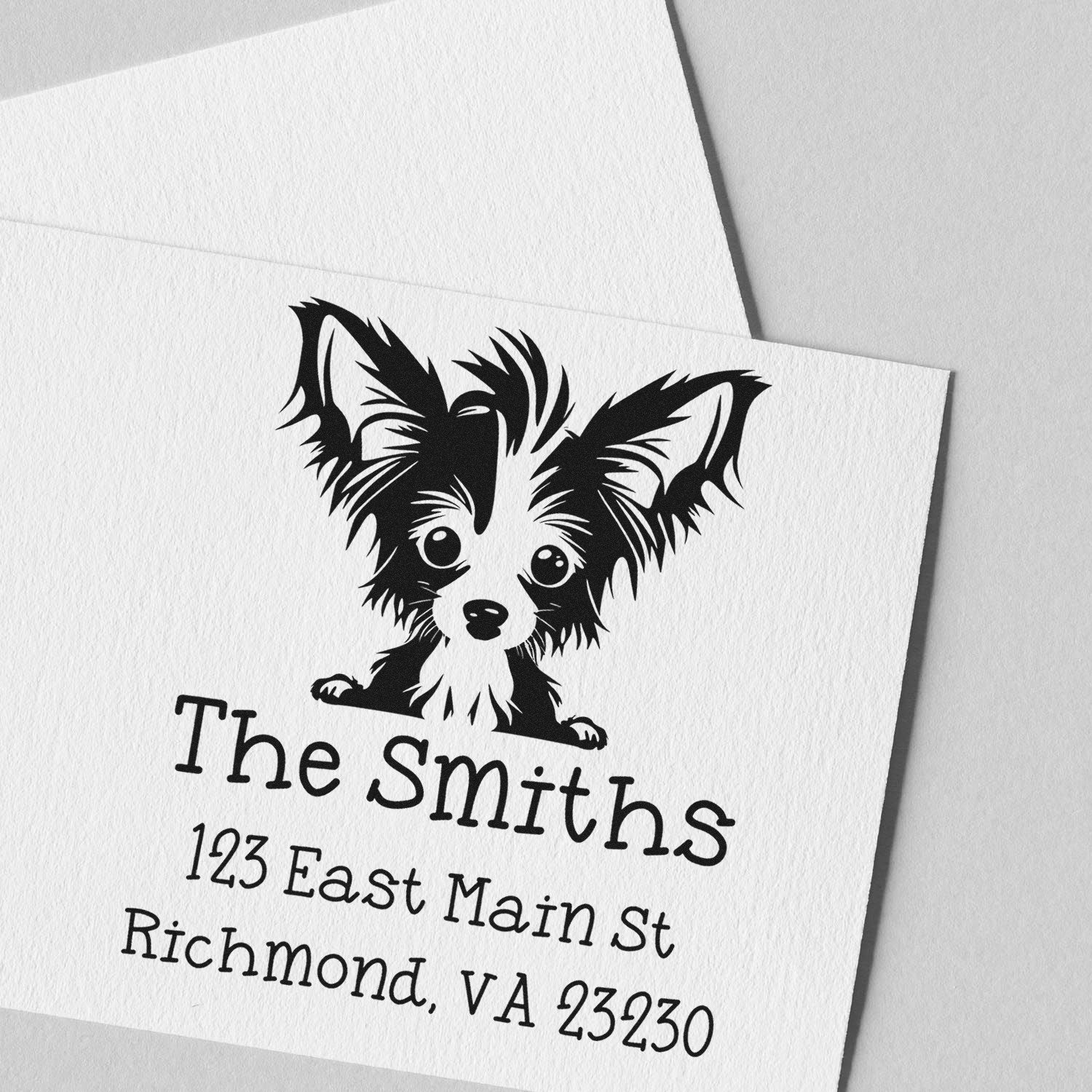 PSI Pre-Inked Chinese Crested Puppy Dog Personalized Mailing Address Stamp - Engineer Seal Stamps