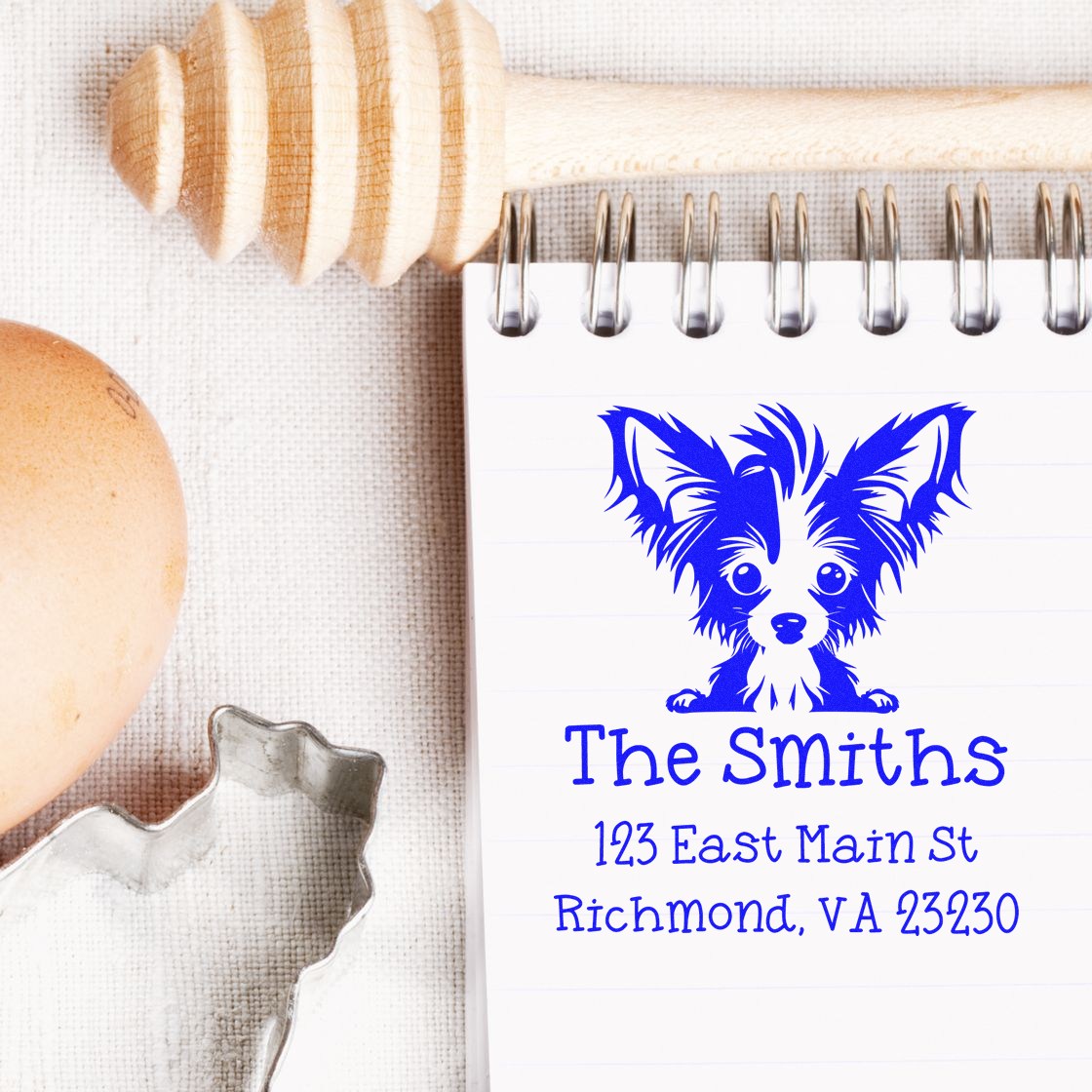PSI Pre-Inked Chinese Crested Puppy Dog Personalized Mailing Address Stamp - Engineer Seal Stamps