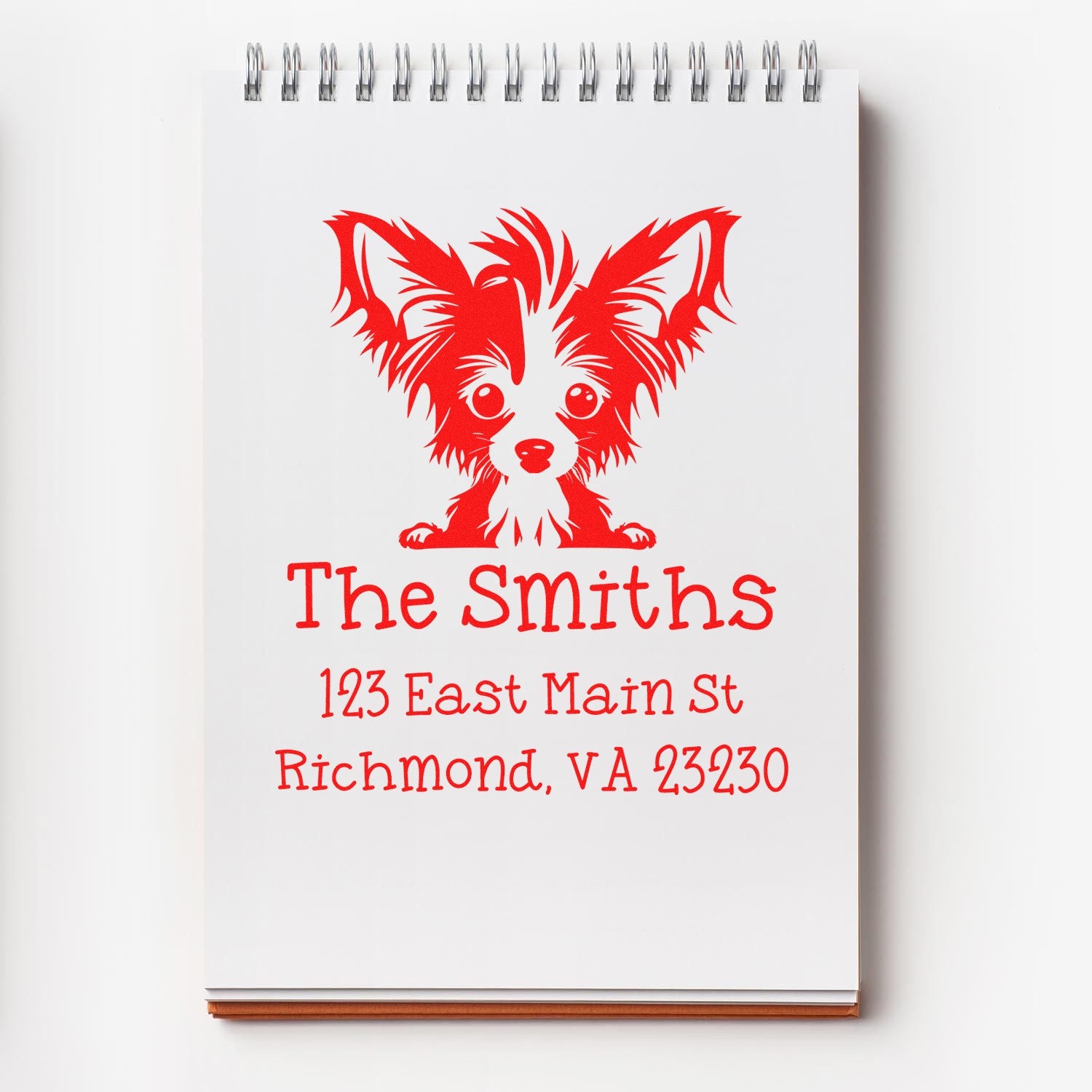 Wood Handle Chinese Crested Puppy Custom Mailing Label Stamp - Engineer Seal Stamps