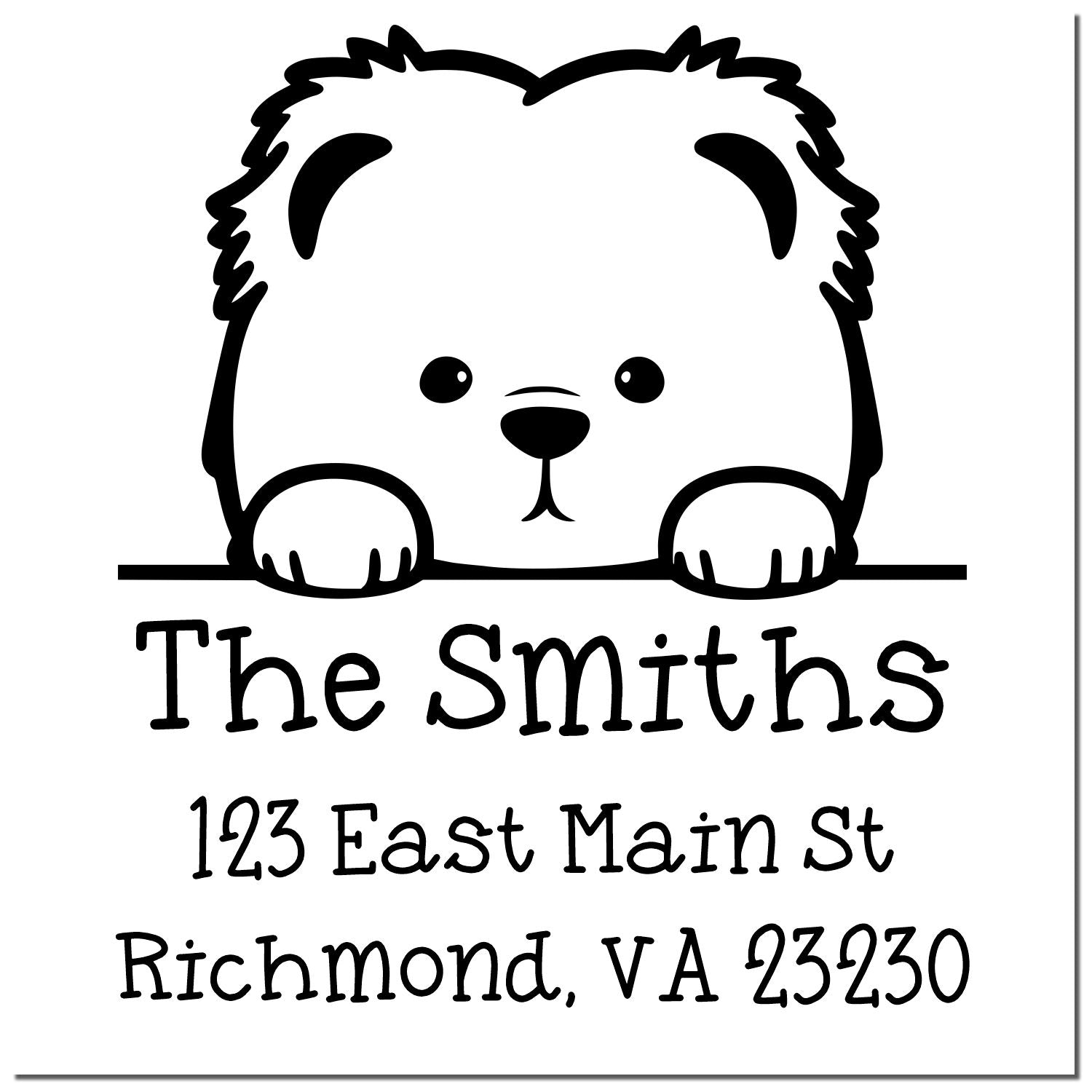 PSI Pre-Inked Chow Chow Puppy Dog Personalized Mailing Label Stamp - Engineer Seal Stamps