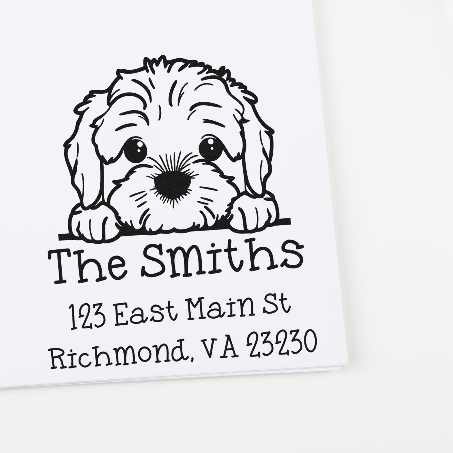 Wood Handle Cockapoo Puppy Custom Stamp - Engineer Seal Stamps