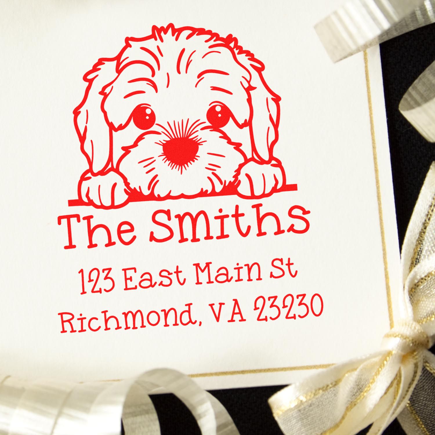 Wood Handle Cockapoo Puppy Custom Stamp - Engineer Seal Stamps