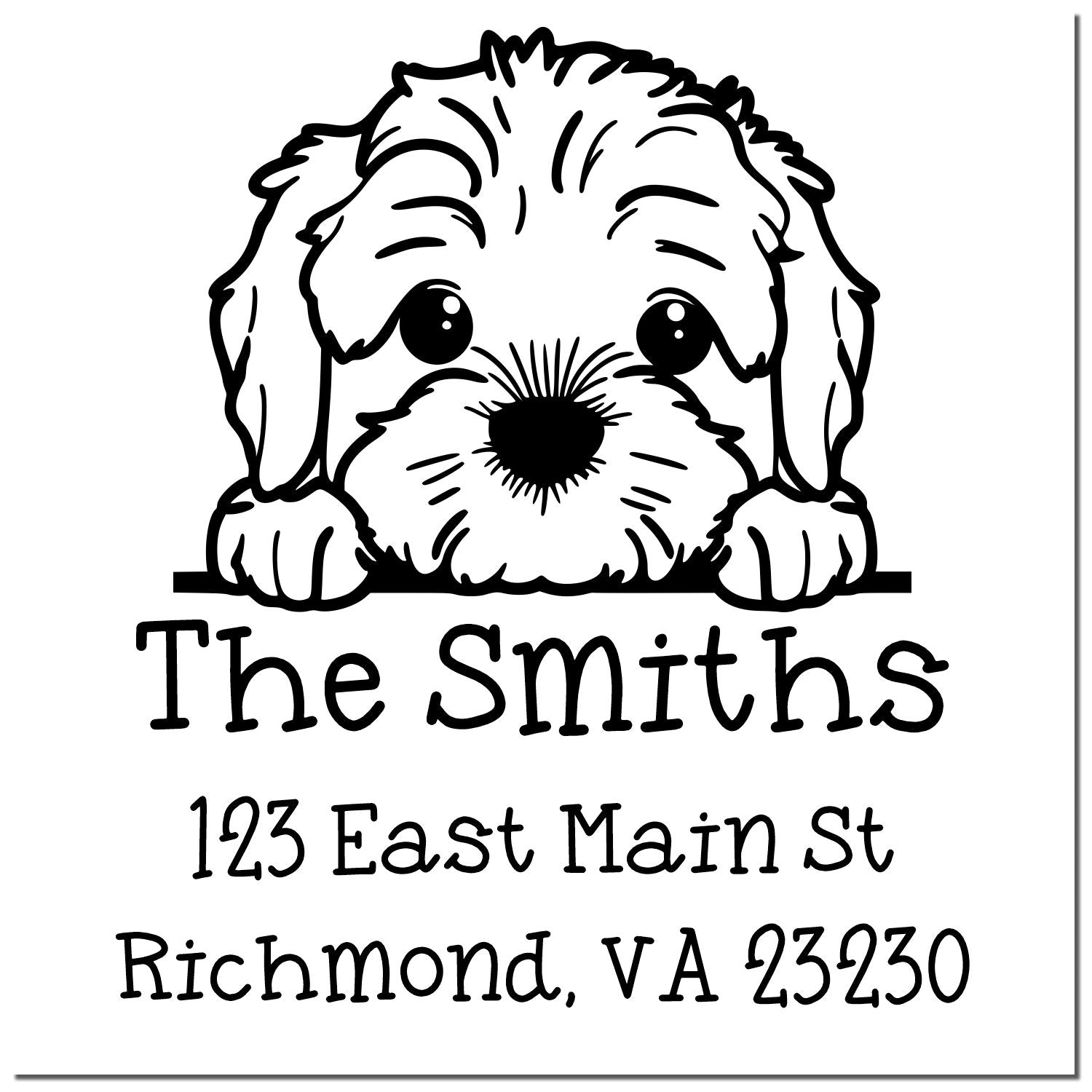 Self-Inking Cockapoo Peeking Puppy Stamp - Engineer Seal Stamps