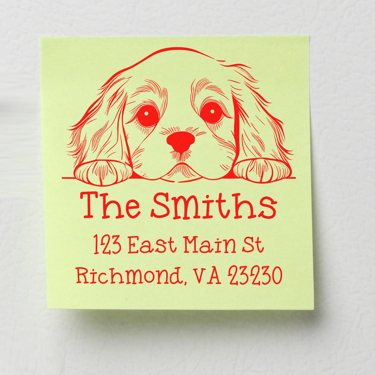 Wood Handle Cocker Spaniel Puppy Customized Address Stamp - Engineer Seal Stamps