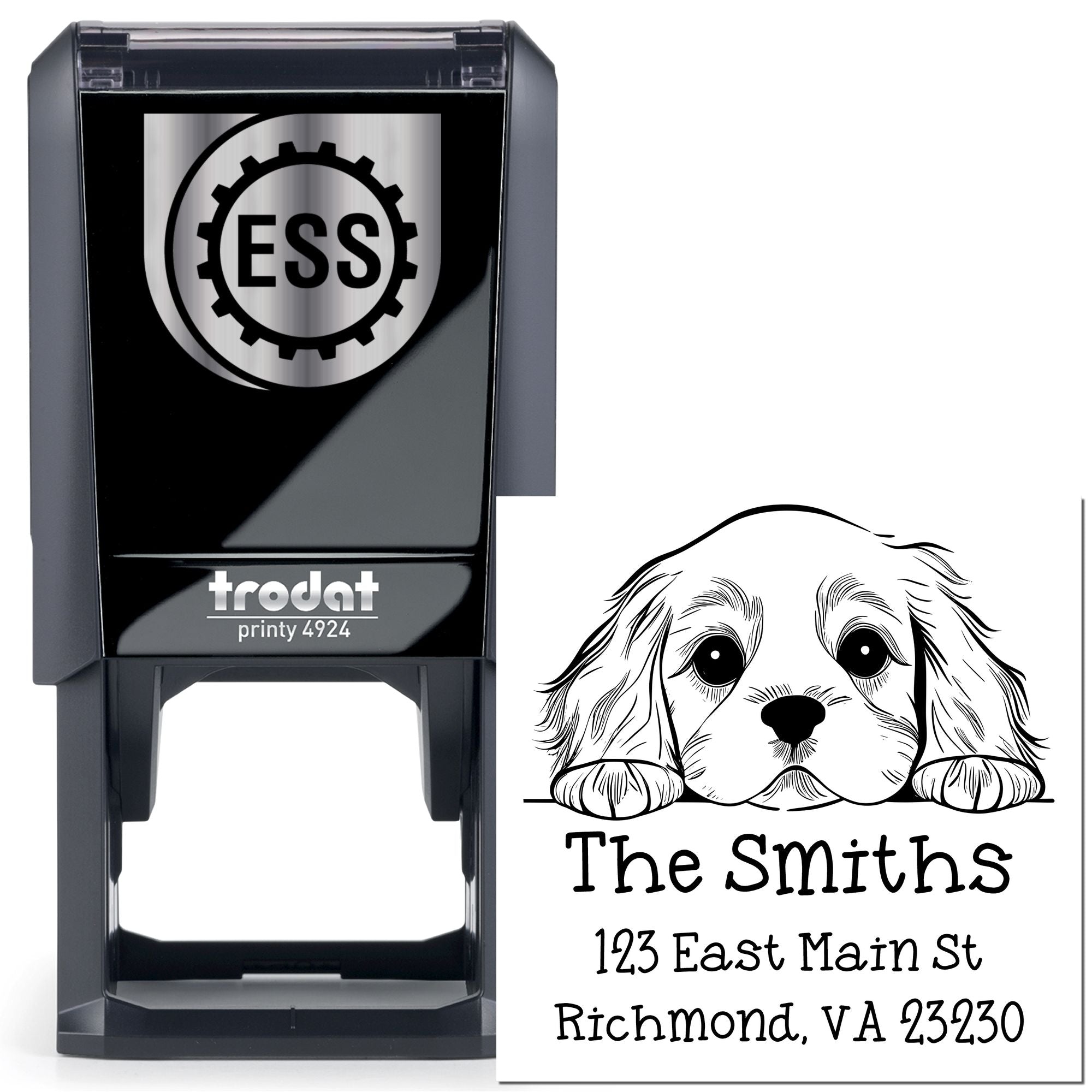 Self-Inking Cocker Spaniel Peeking Puppy Stamp - Engineer Seal Stamps