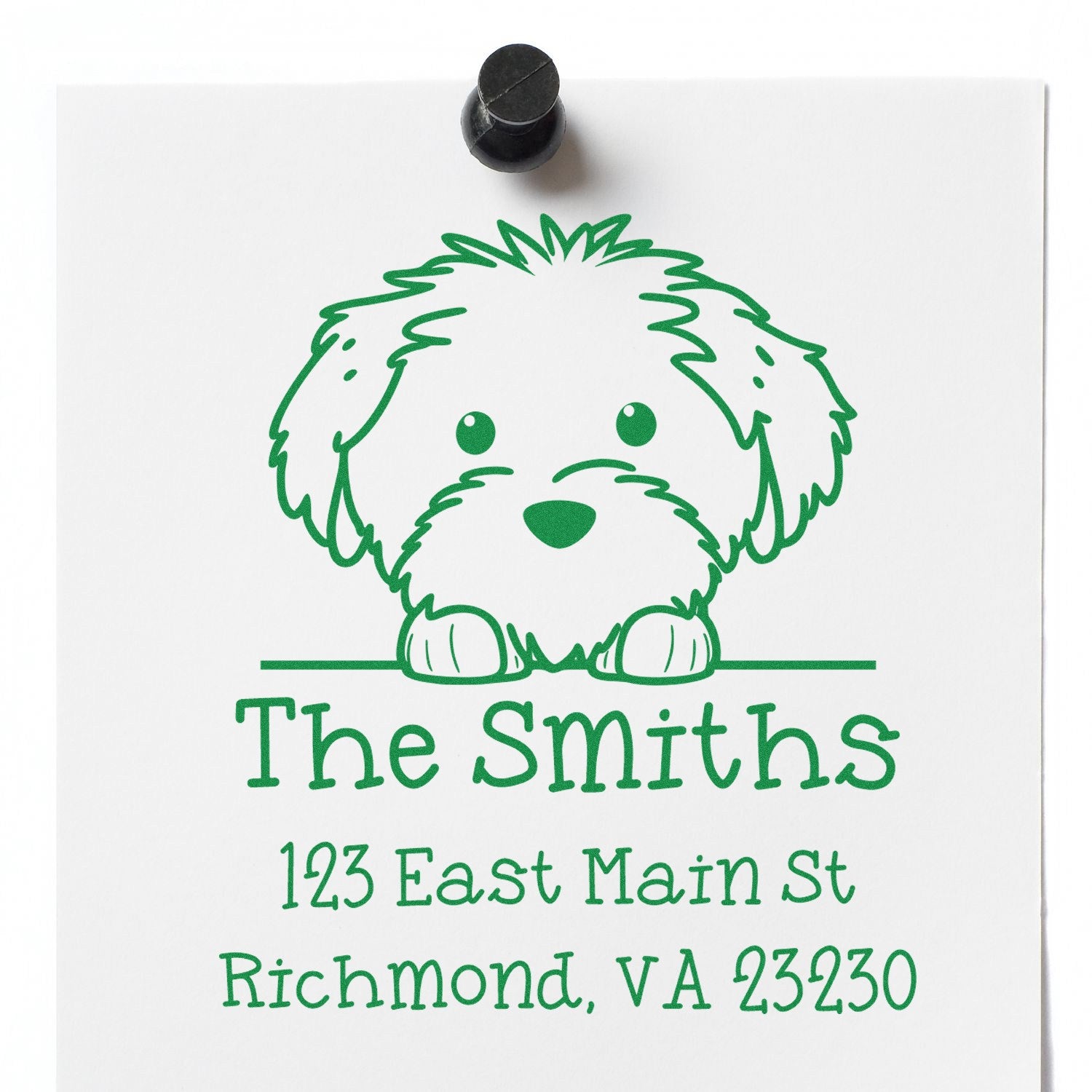 Slim Cotton De Tulear Personalized Address Stamp - Engineer Seal Stamps