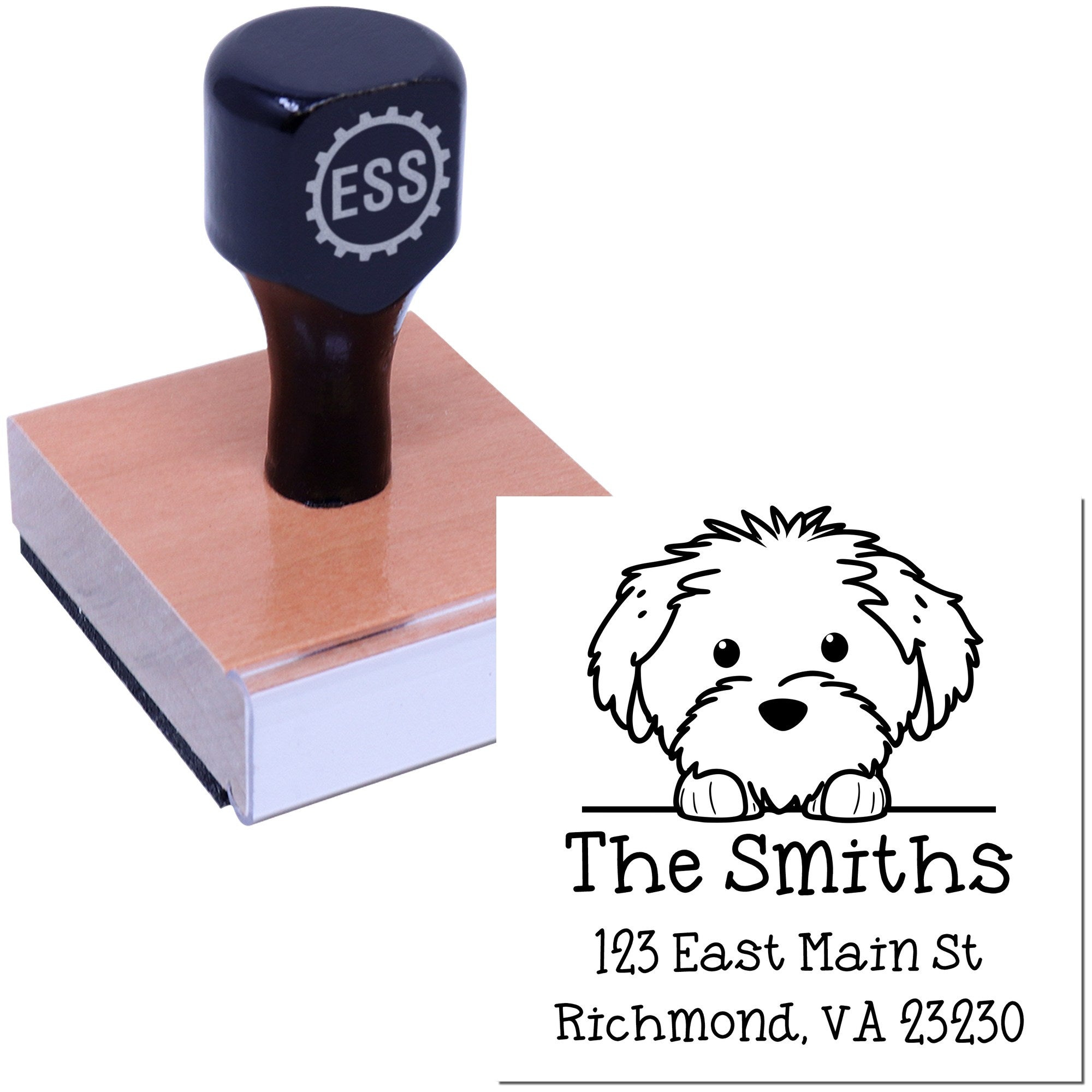 Wood Handle Cotton De Tulear Puppy Customized Mailing Stamp - Engineer Seal Stamps