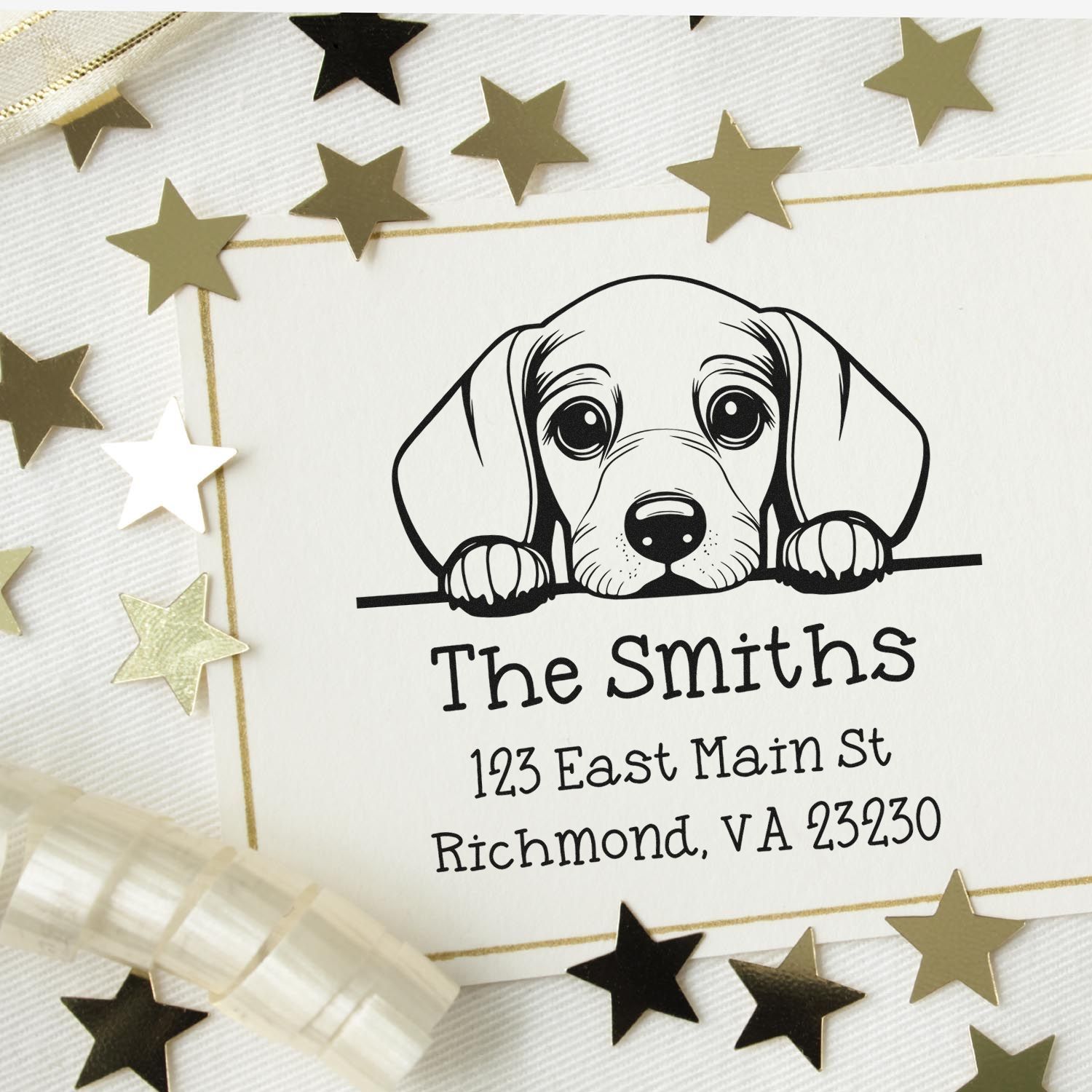 PSI Pre-Inked Dachshund Puppy Dog Name and Address Stamp - Engineer Seal Stamps