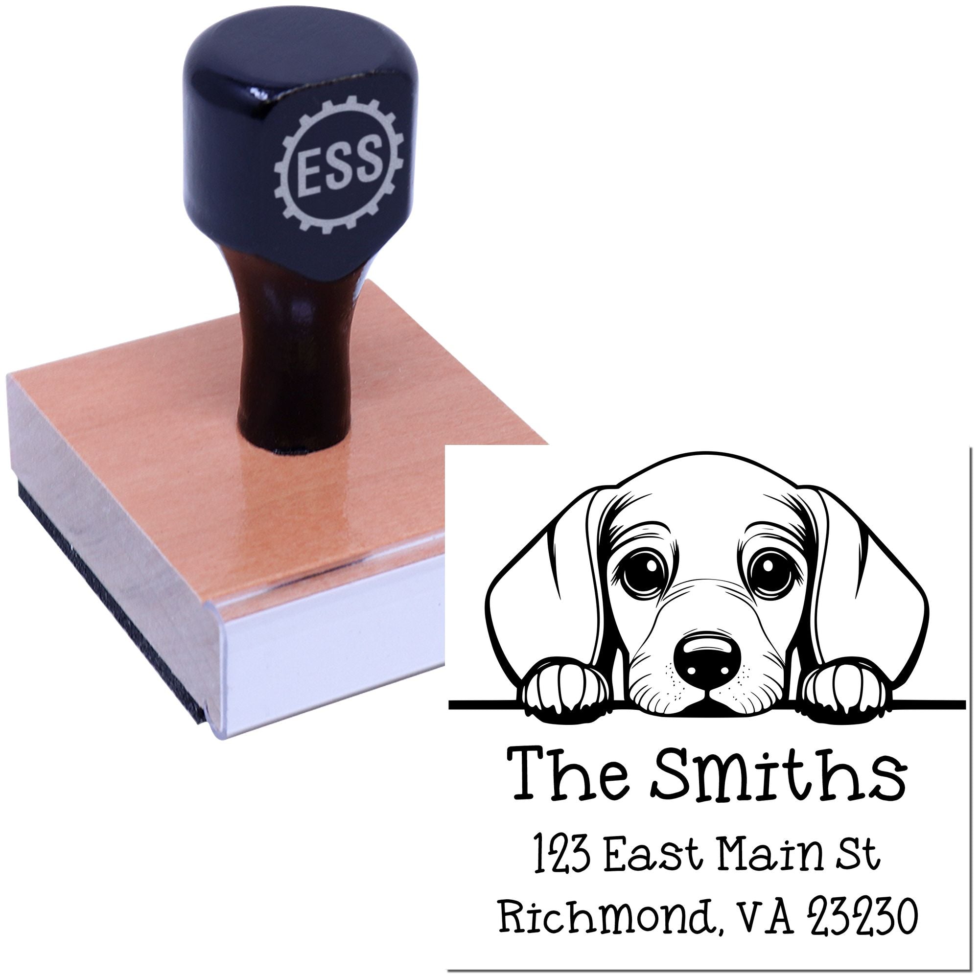 Wood Handle Dachshund Puppy Customized Mail Stamp - Engineer Seal Stamps
