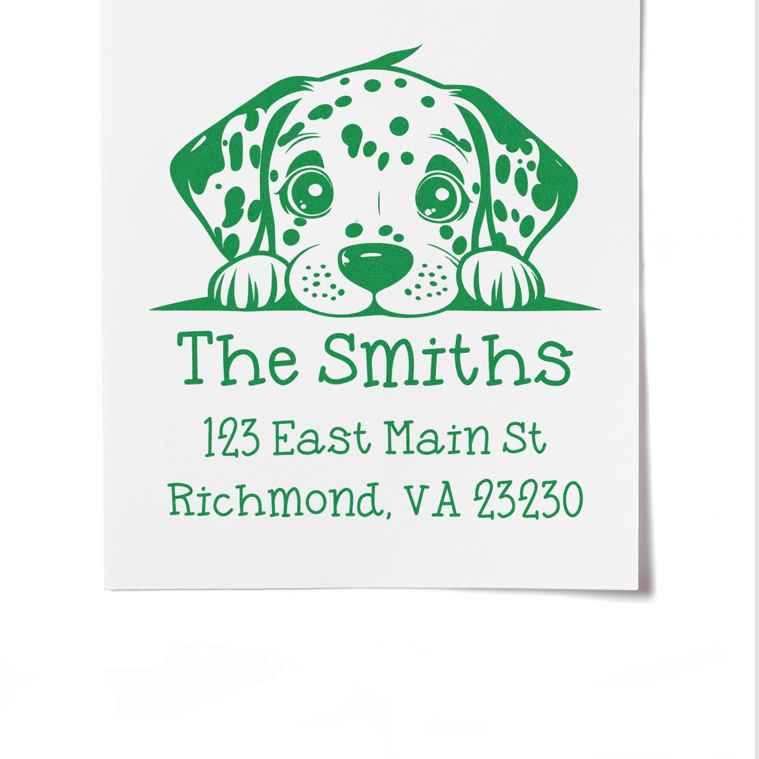 Slim Dalmatian Personalized Name and Address Stamp - Engineer Seal Stamps