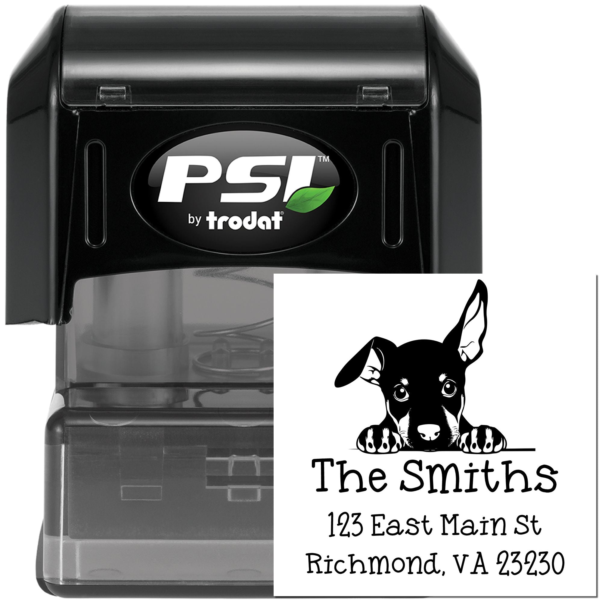 PSI Pre-Inked Doberman Pinscher Puppy Dog Mail Stamp - Engineer Seal Stamps