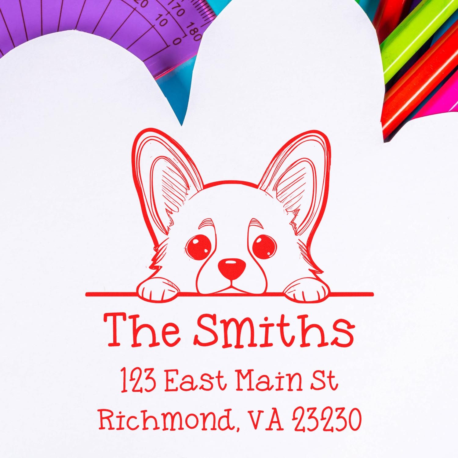 PSI Pre-Inked Dogo Argentino Puppy Dog Home Address Stamp - Engineer Seal Stamps