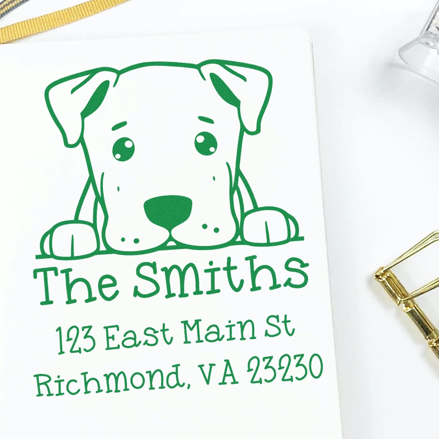 Slim Dogo Argentino Personalized Mail Stamp - Engineer Seal Stamps