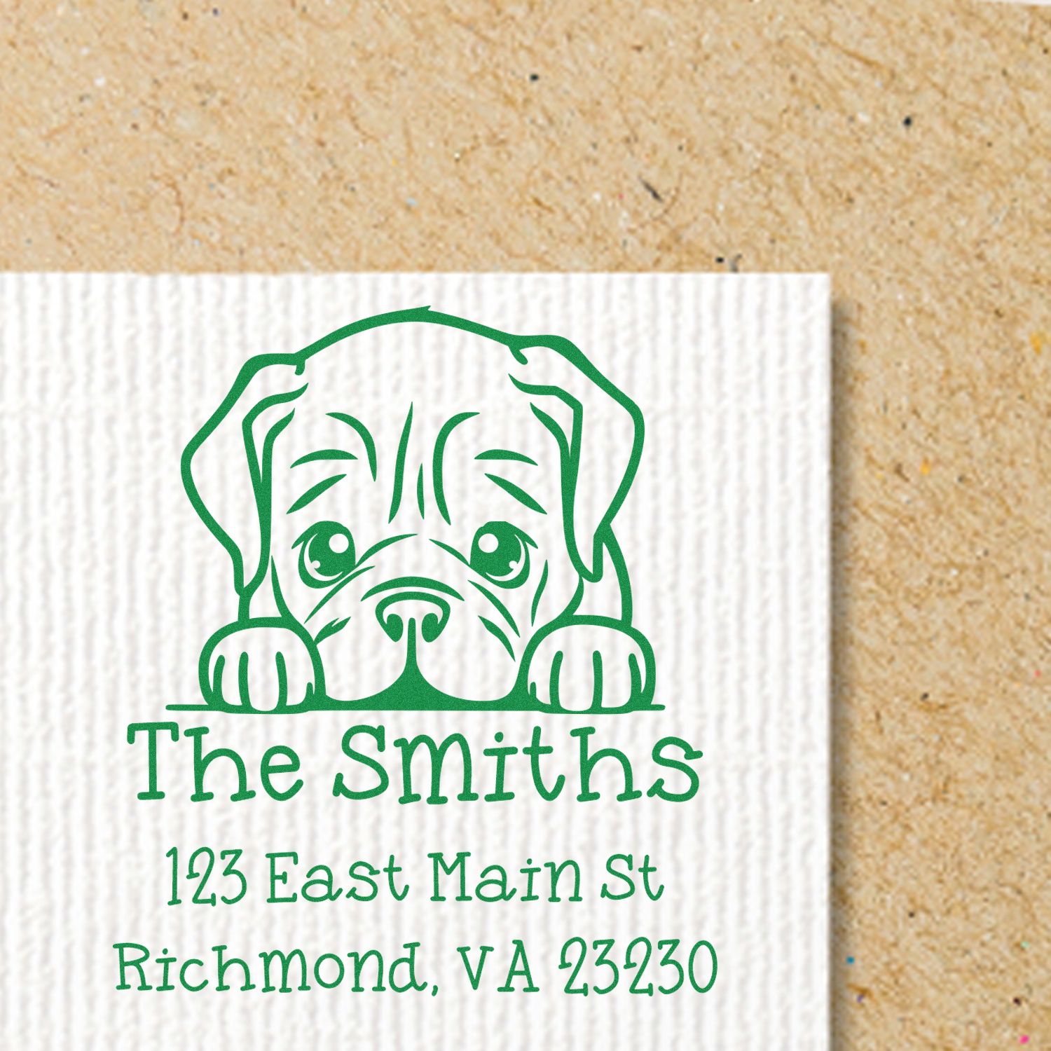 Slim Dogue De Bordeaux Personalized Home Address Stamp - Engineer Seal Stamps