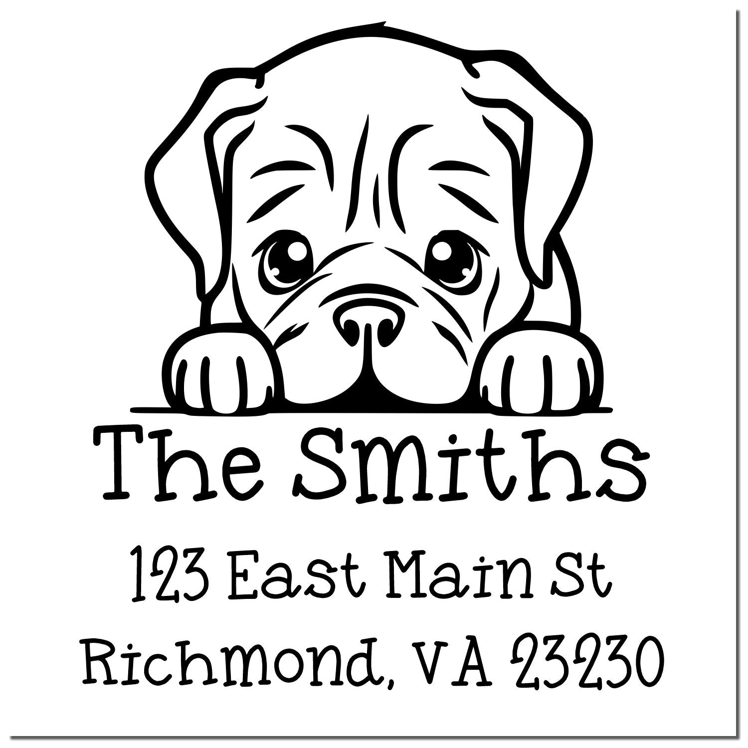 Slim Dogue De Bordeaux Personalized Home Address Stamp - Engineer Seal Stamps