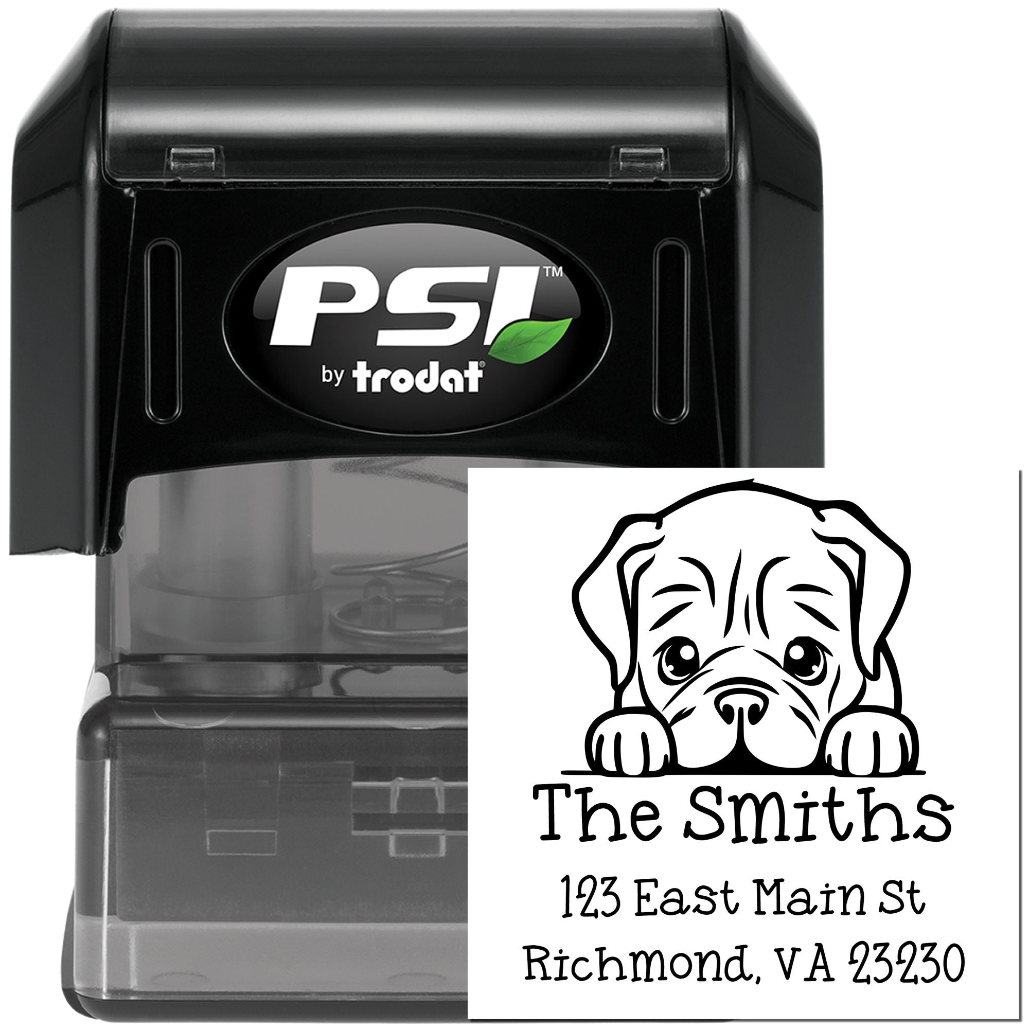 PSI Pre-Inked Dogue De Bordeaux Puppy Dog New Home Address Stamp - Engineer Seal Stamps