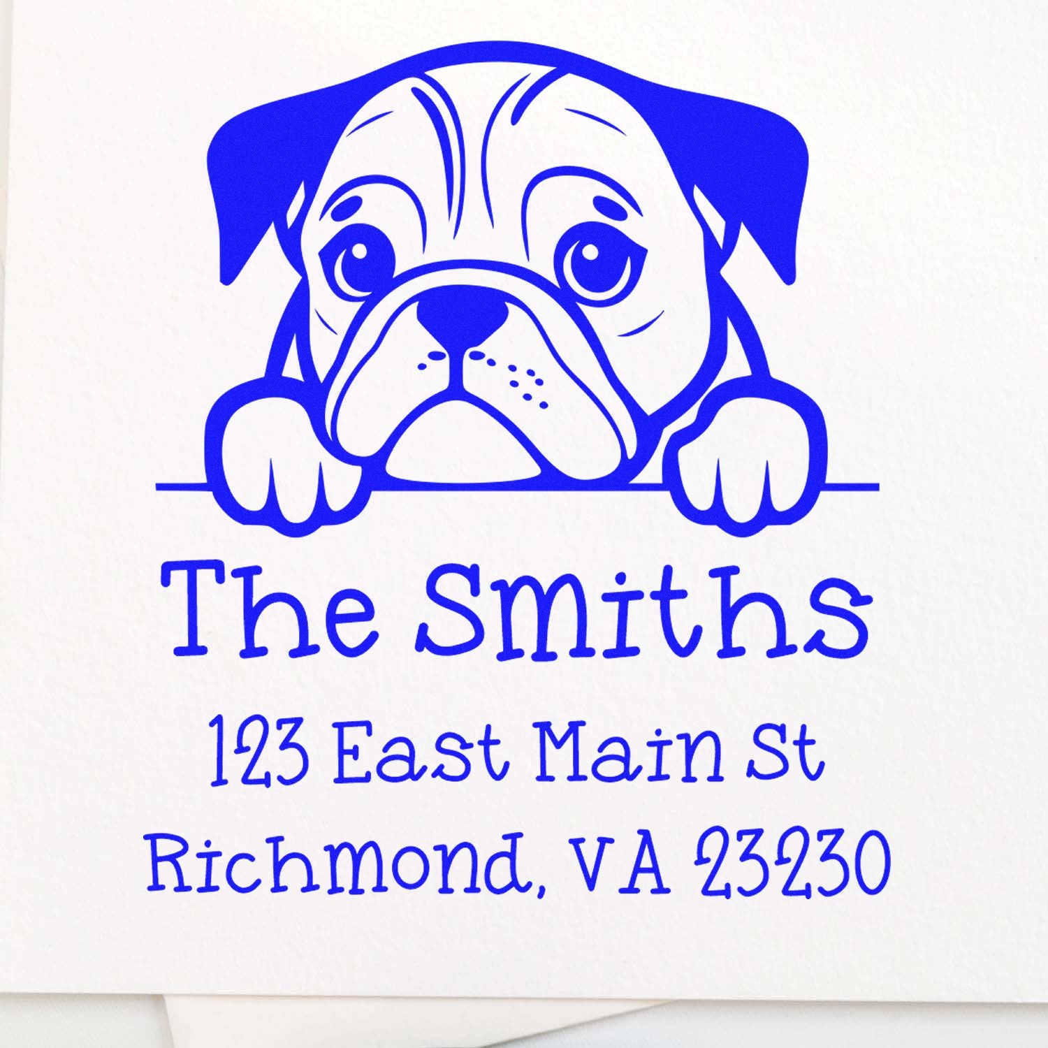 Self-Inking English Setter Peeking Puppy Custom Mailing Address Stamp - Engineer Seal Stamps