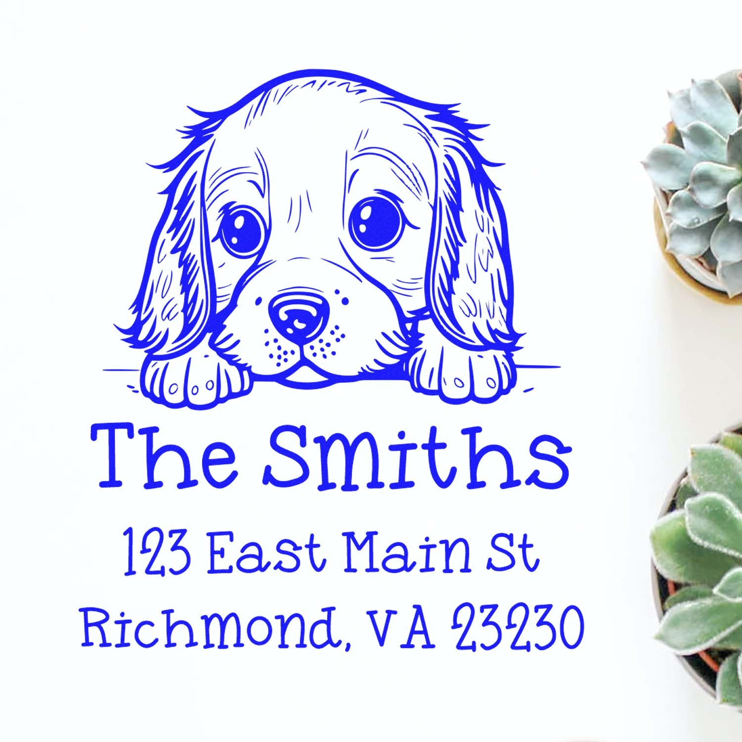 Slim English Bulldog Personalized Address Return Stamp - Engineer Seal Stamps