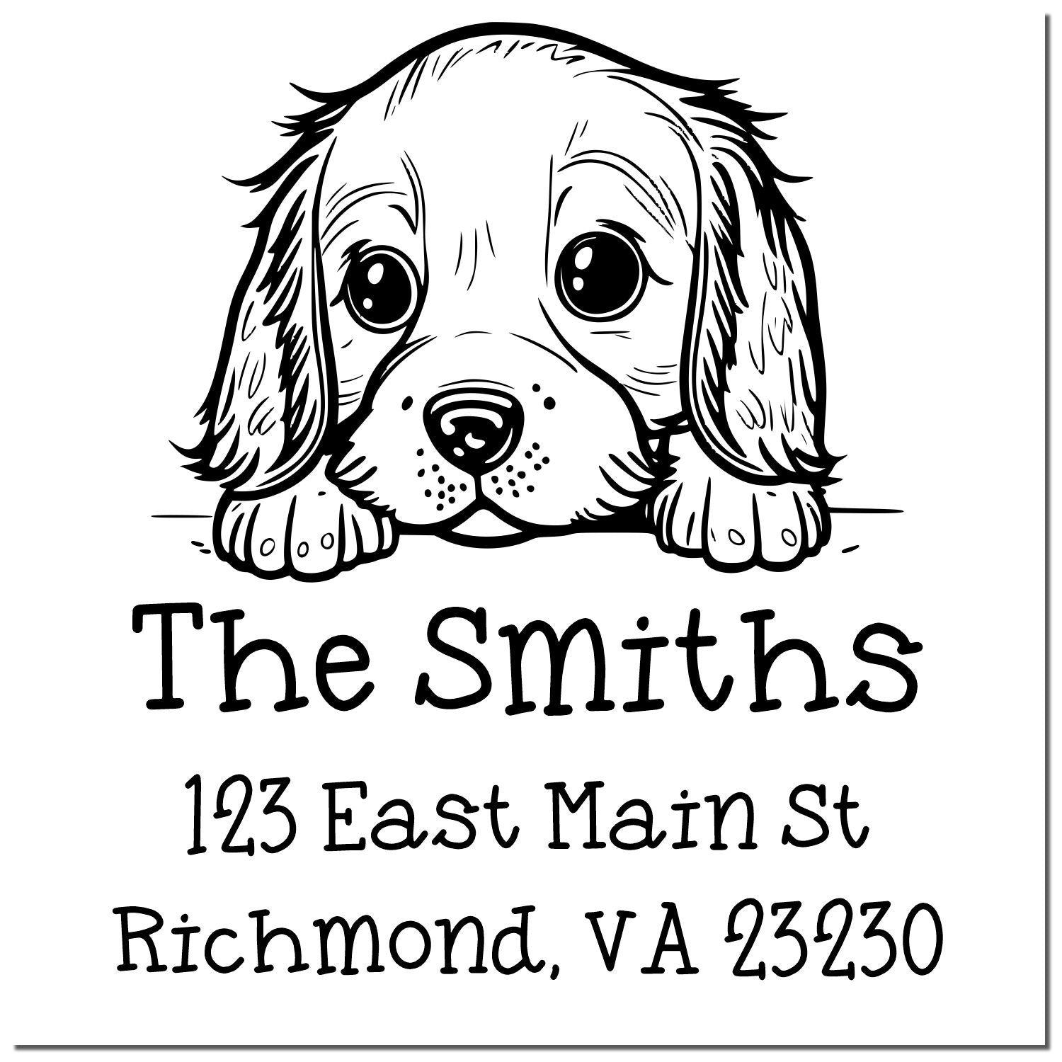 Self-Inking English Bulldog Peeking Puppy Custom Mail Address Stamp - Engineer Seal Stamps