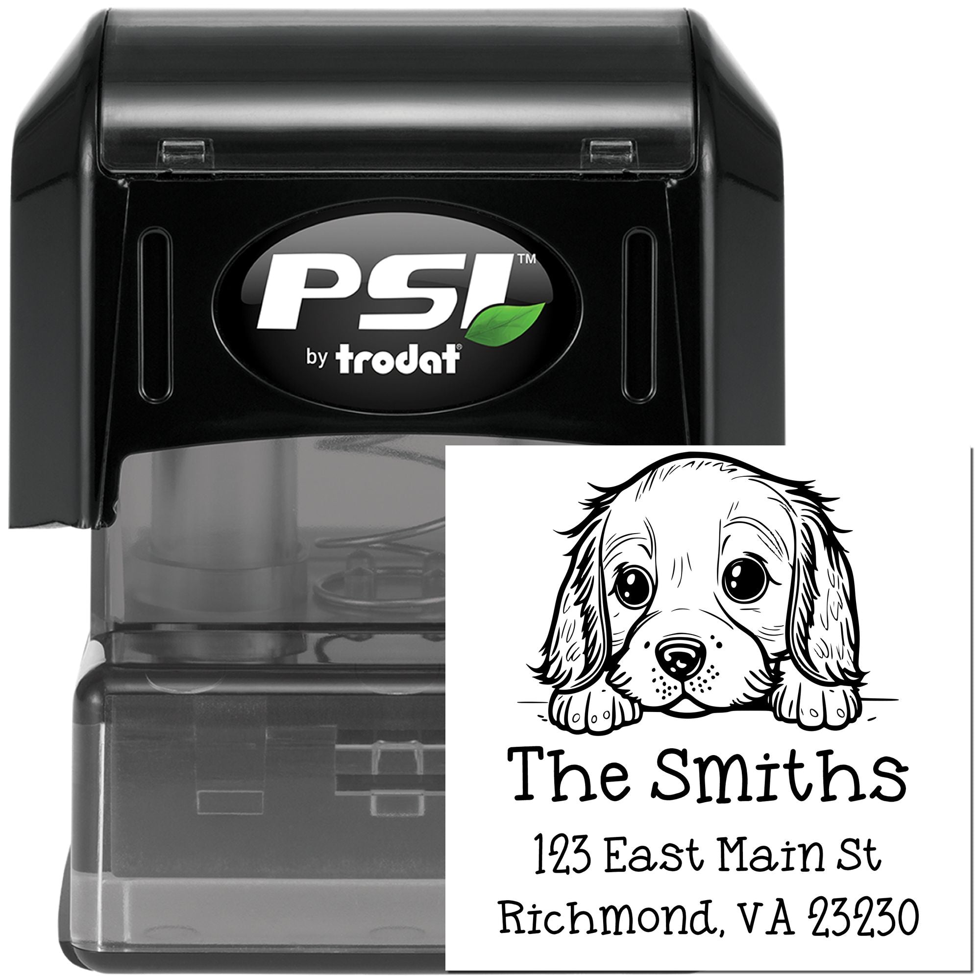 PSI Pre-Inked English Bulldog Puppy Dog Mailing Address Stamp - Engineer Seal Stamps