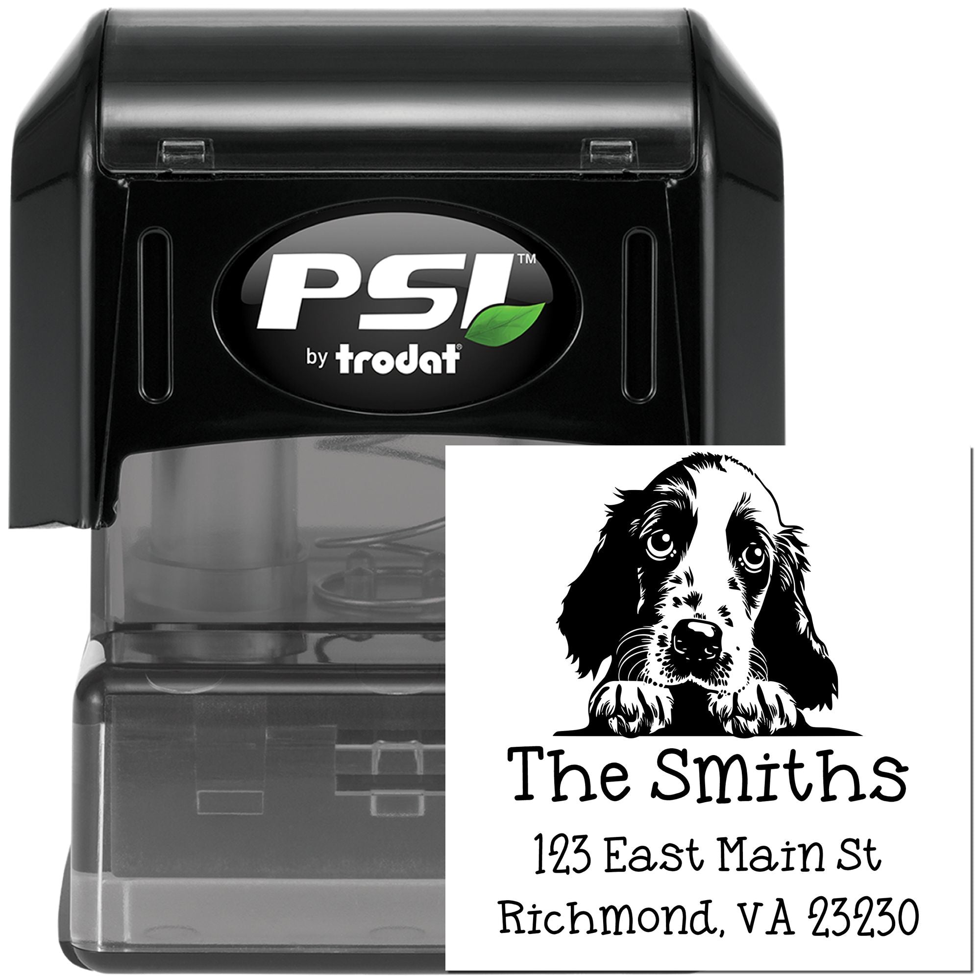 PSI Pre-Inked English Cocker Spaniel Puppy Dog Mail Address Stamp - Engineer Seal Stamps