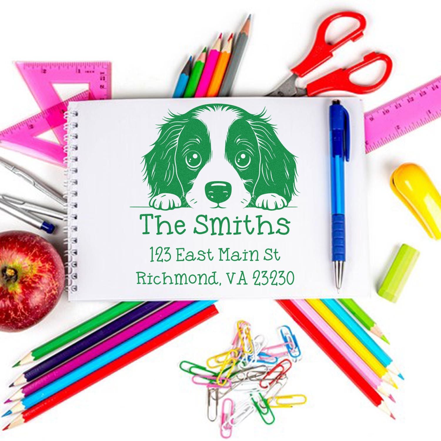 PSI Pre-Inked English Springer Spaniel Puppy Dog New Address Stamp - Engineer Seal Stamps