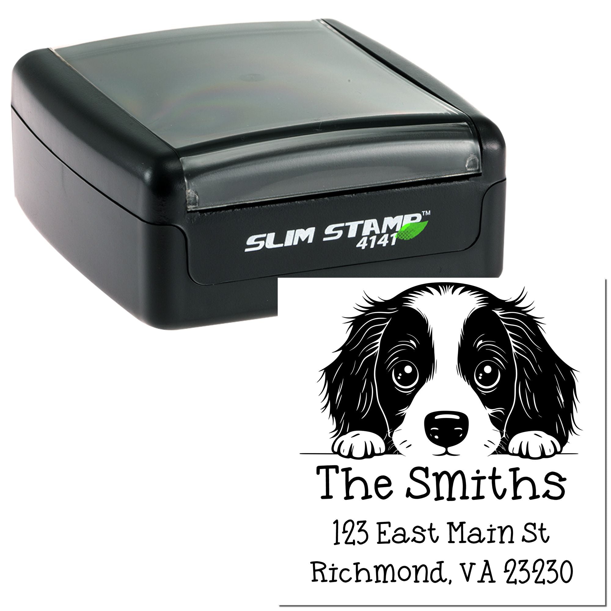 Slim English Springer Spaniel Personalized Mail Address Stamp - Engineer Seal Stamps
