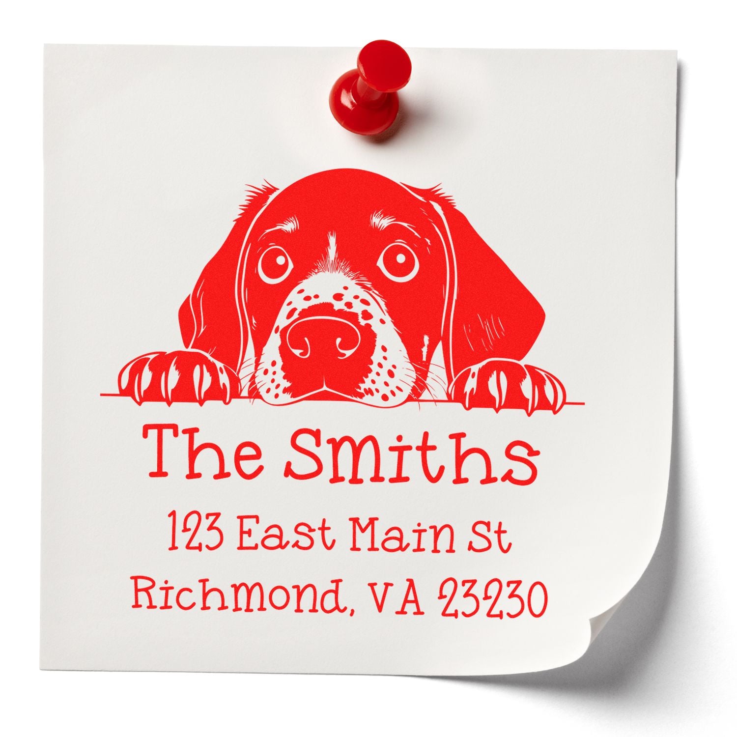 Wood Handle German Shorthaired Pointer Puppy Customized Address Return Stamp - Engineer Seal Stamps