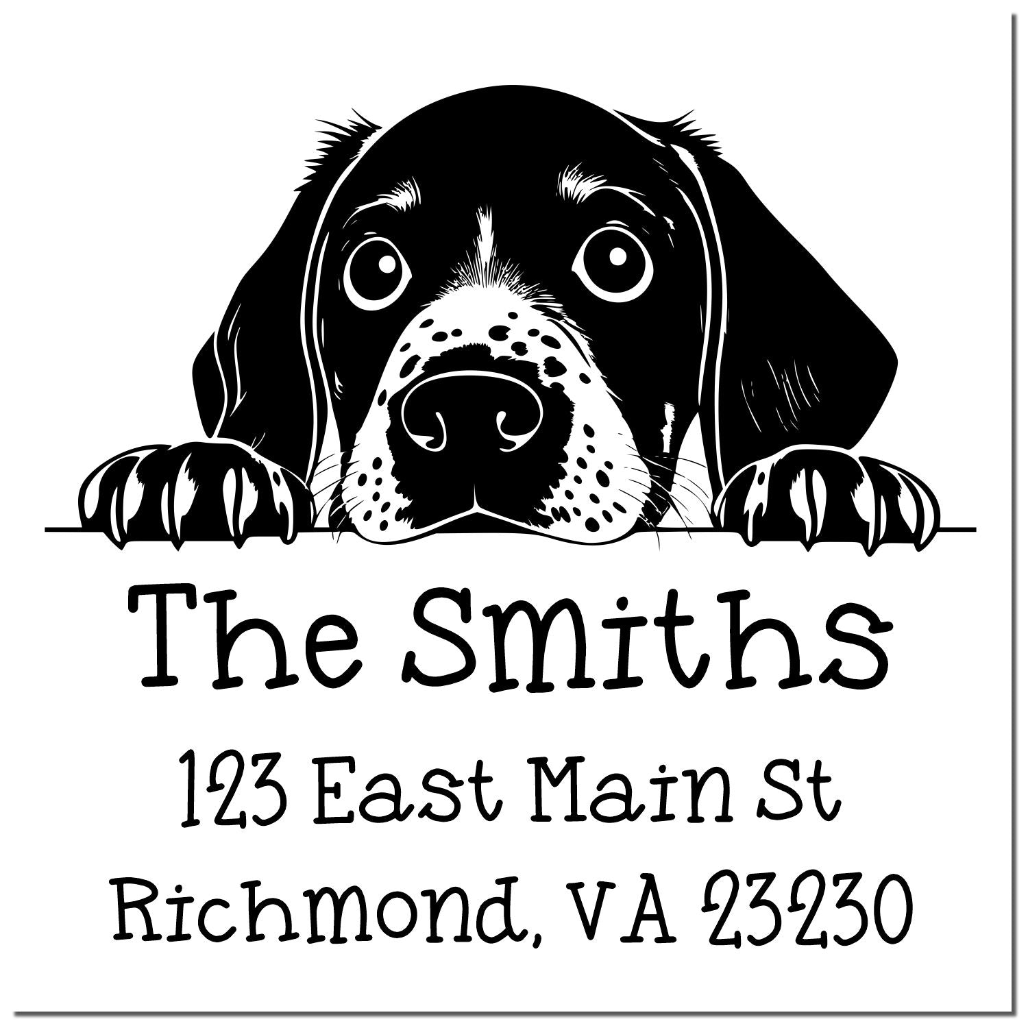 Slim German Shorthaired Pointer Personalized Address Label Stamp - Engineer Seal Stamps