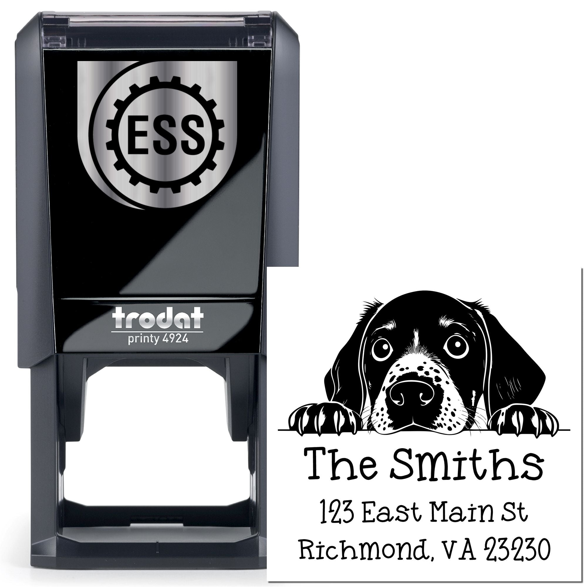Self-Inking German Shorthaired Pointer Peeking Puppy Custom Address Stamp - Engineer Seal Stamps