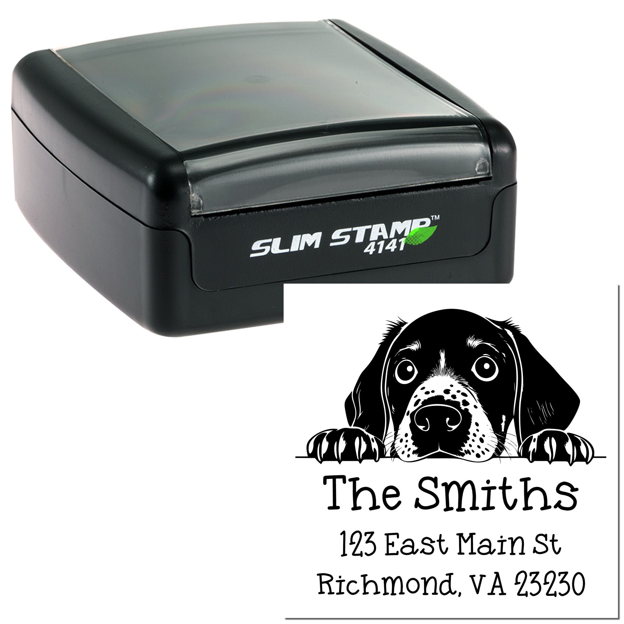 Slim German Shorthaired Pointer Personalized Address Label Stamp - Engineer Seal Stamps