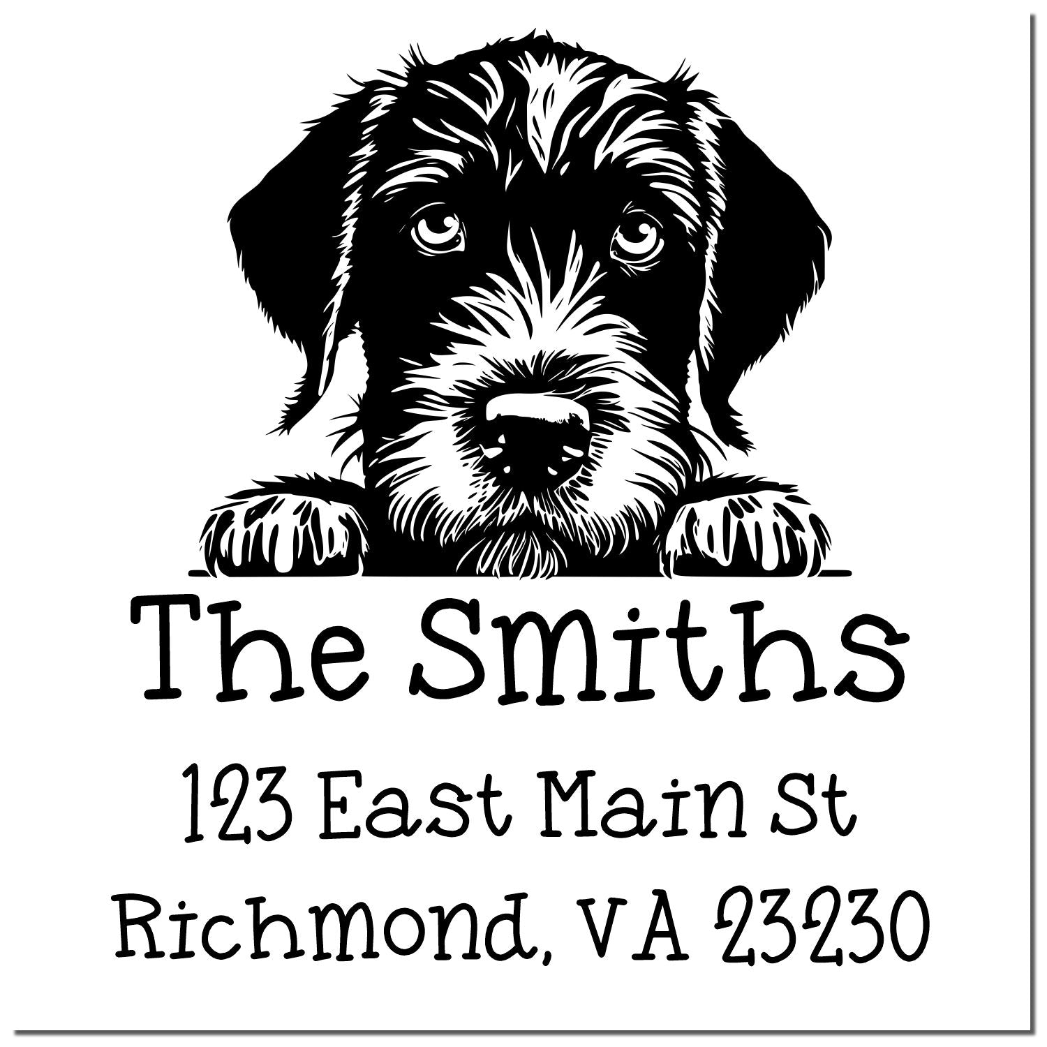 PSI Pre-Inked German Wirehaired Pointer Puppy Dog Address Stamp - Engineer Seal Stamps