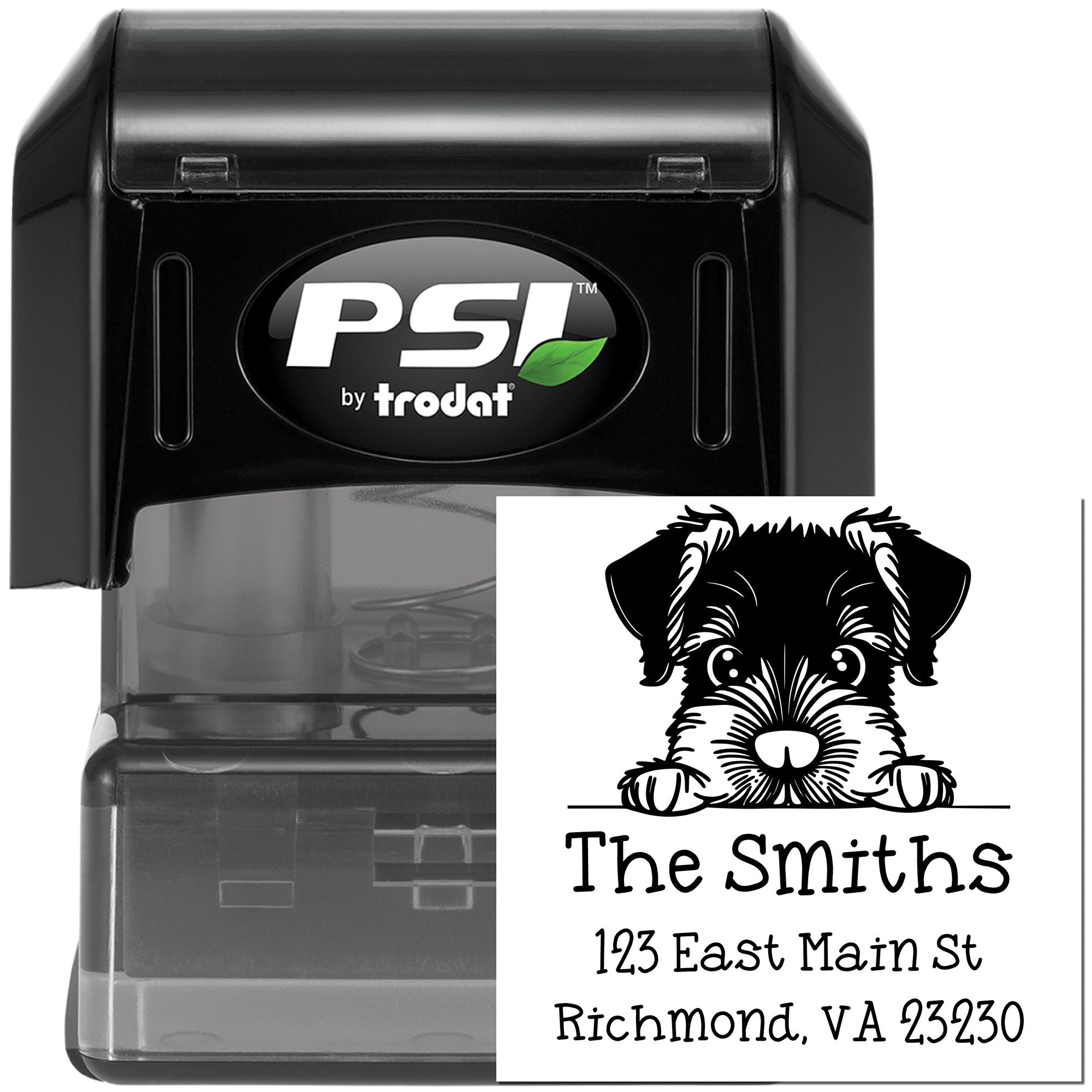 PSI Pre-Inked Giant Schnauzer Puppy Dog Address Return Stamp - Engineer Seal Stamps