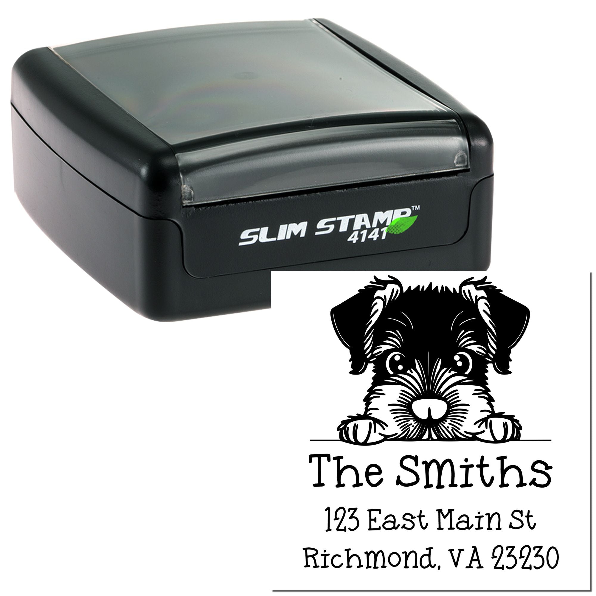 Slim Giant Schnauzer Personalized Address Stamp - Engineer Seal Stamps