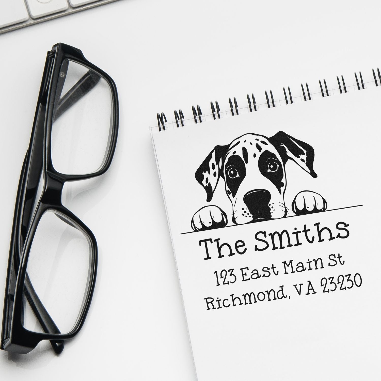 Wood Handle Great Pyrenees Puppy Customized Name and Address Stamp - Engineer Seal Stamps