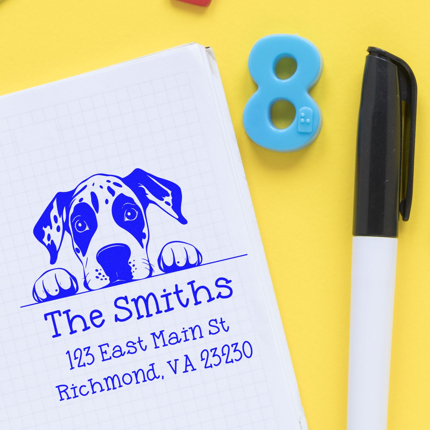 Slim Great Pyrenees Personalized Return Address Stamp