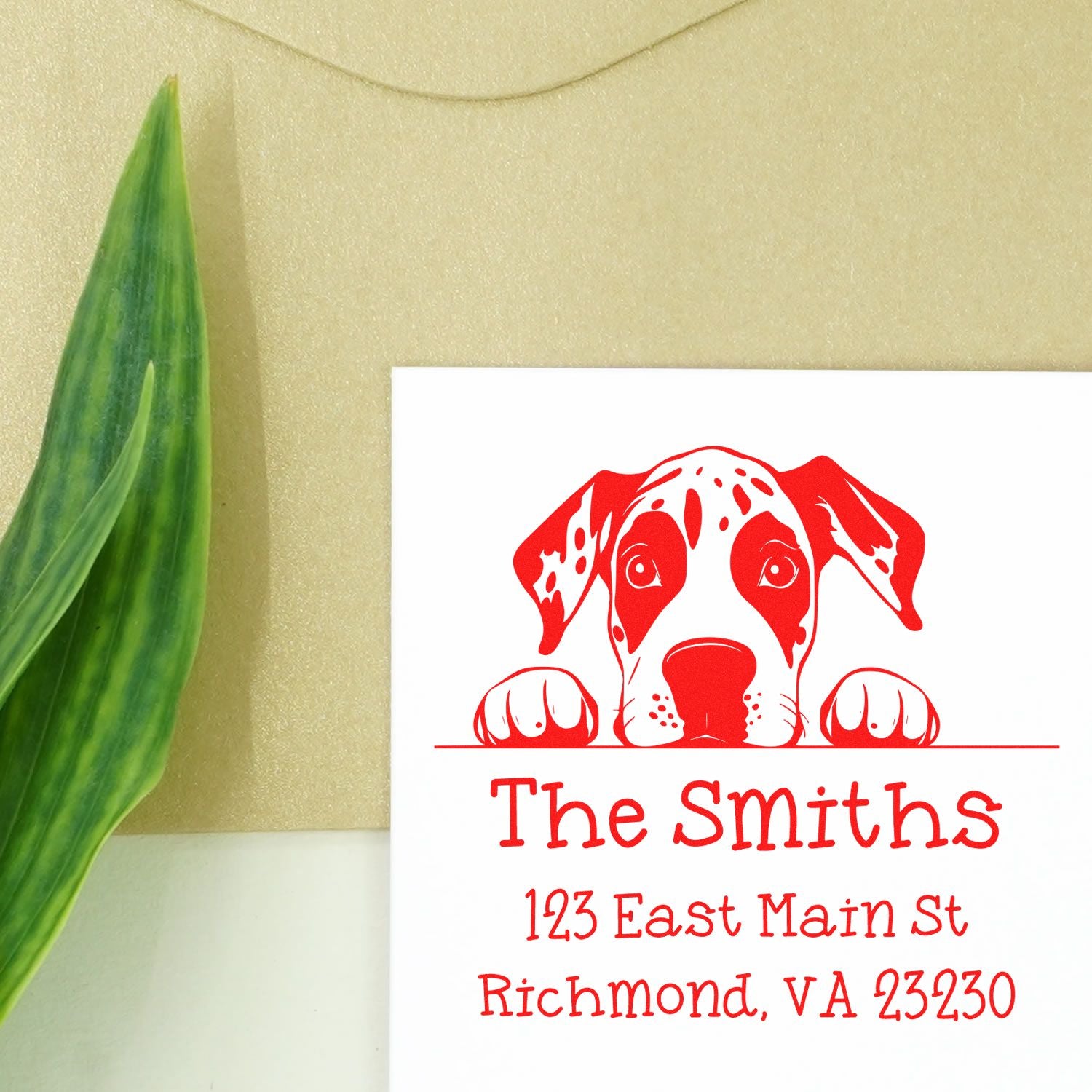 Wood Handle Great Pyrenees Puppy Customized Name and Address Stamp - Engineer Seal Stamps