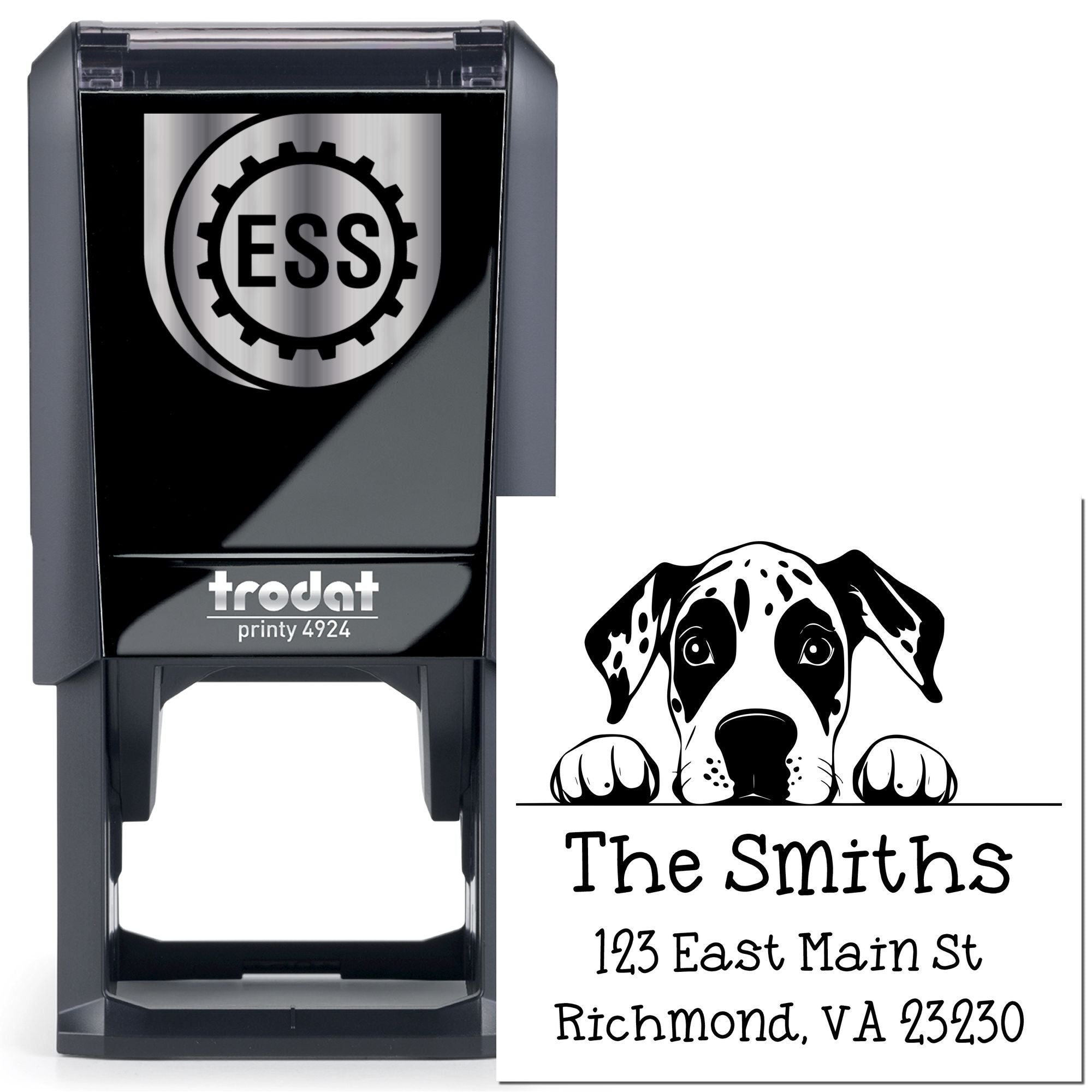 Self-Inking Great Pyrenees Peeking Puppy Custom Custom Return Address Stamp - Engineer Seal Stamps