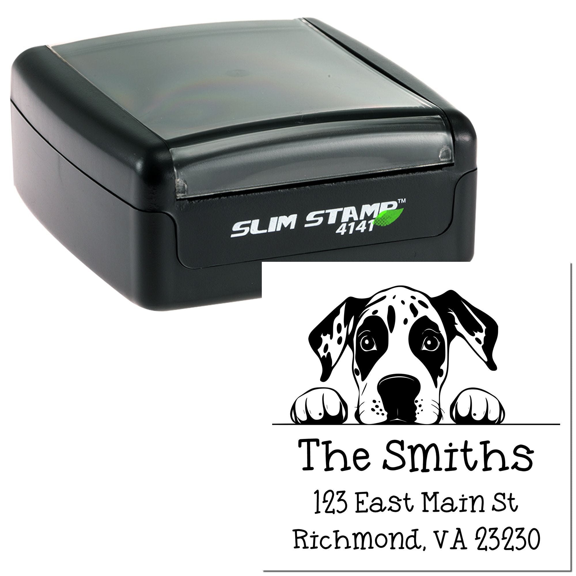 Slim Great Pyrenees Personalized Return Address Stamp - Engineer Seal Stamps