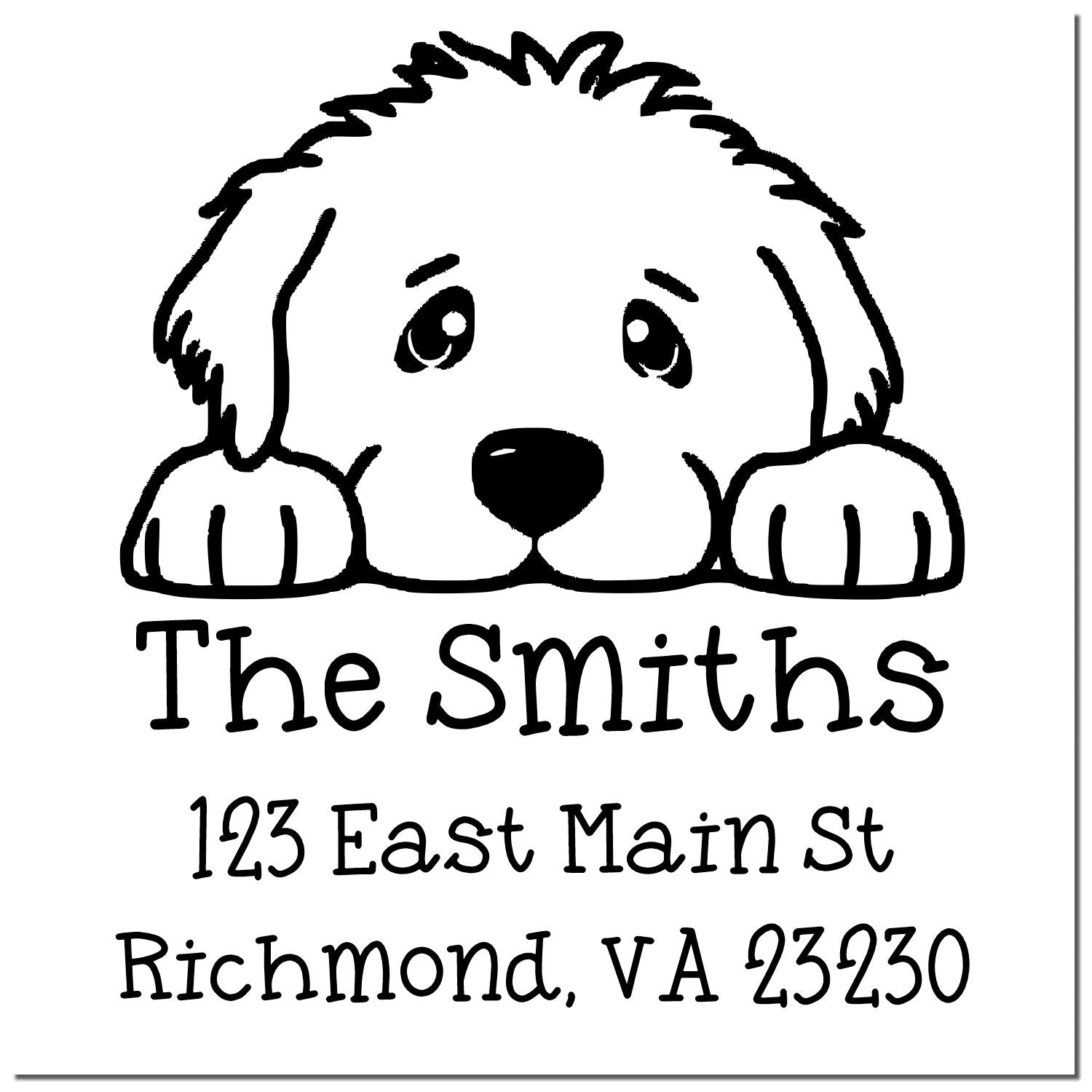 Wood Handle Great Dane Puppy Customized Refillable Address Stamp - Engineer Seal Stamps