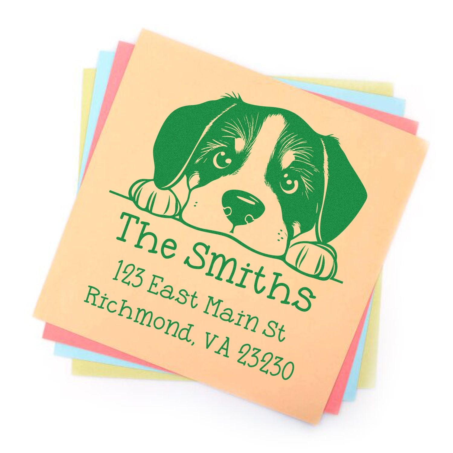 Wood Handle Greater Swiss Mountain Dog Puppy Customized Easy-To-Use Address Stamp - Engineer Seal Stamps